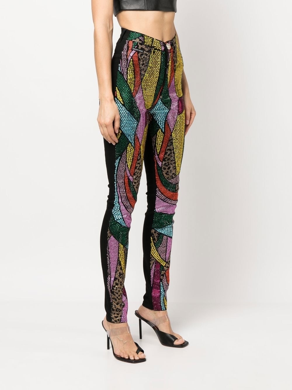 Rainbow patchwork denim jeggings - 3