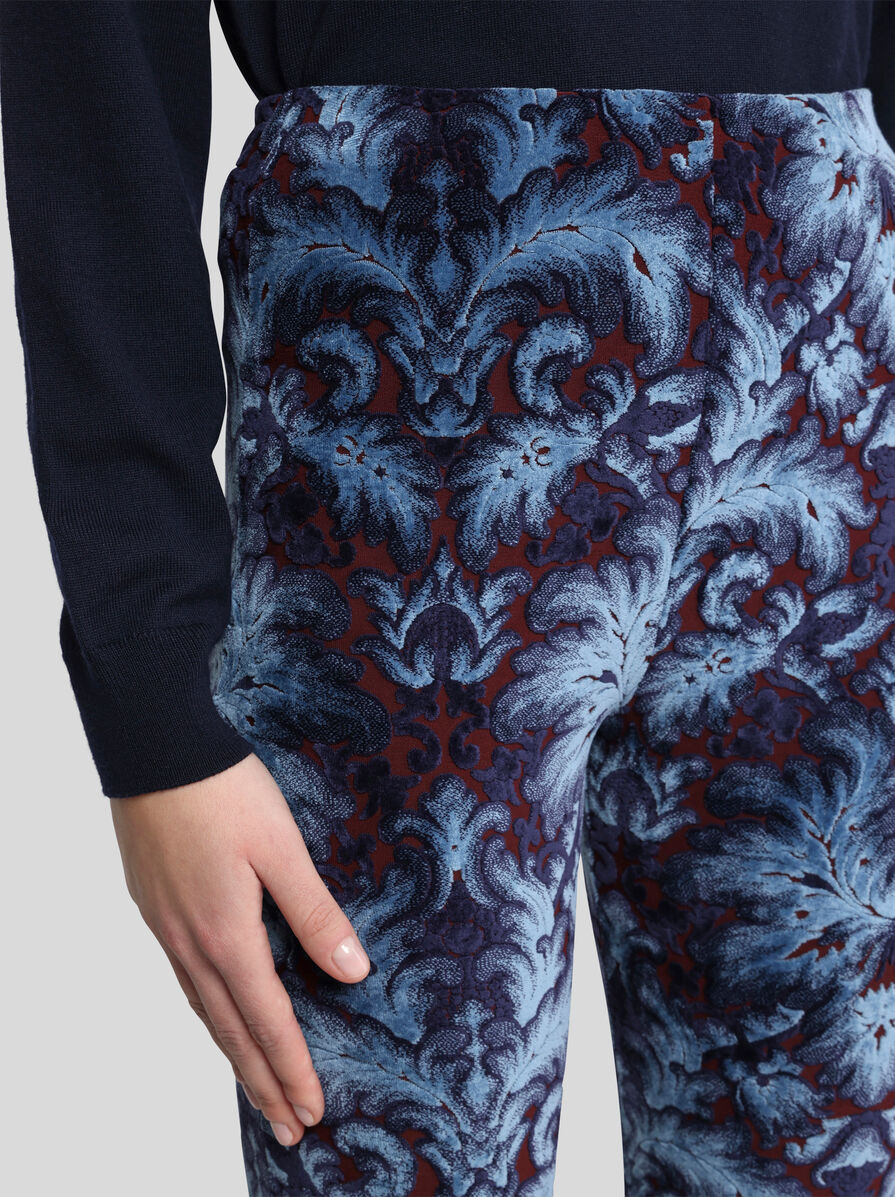FLARED JERSEY AND CHENILLE JACQUARD TROUSERS - 3