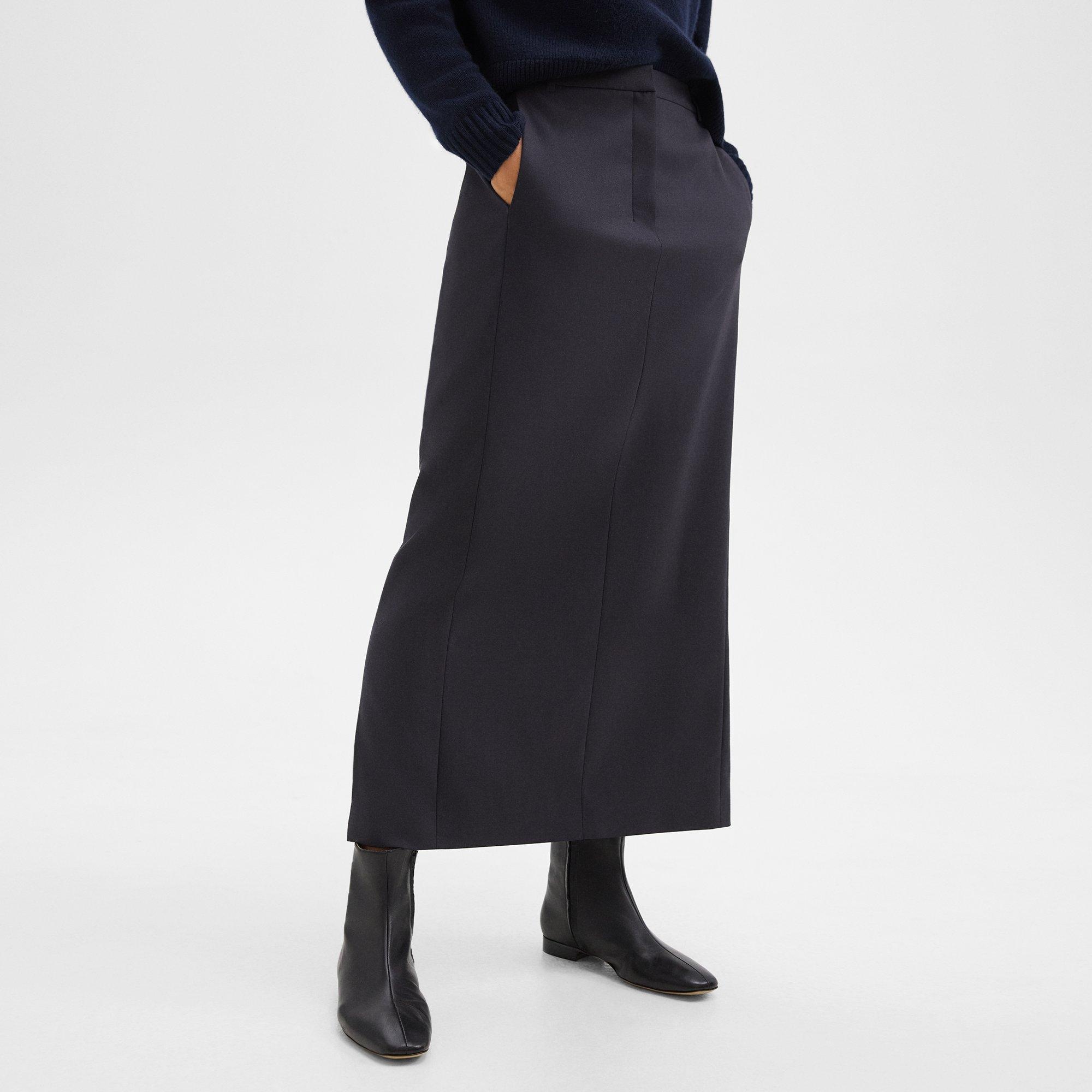 Maxi Trouser Skirt in Stretch Flannel - 5