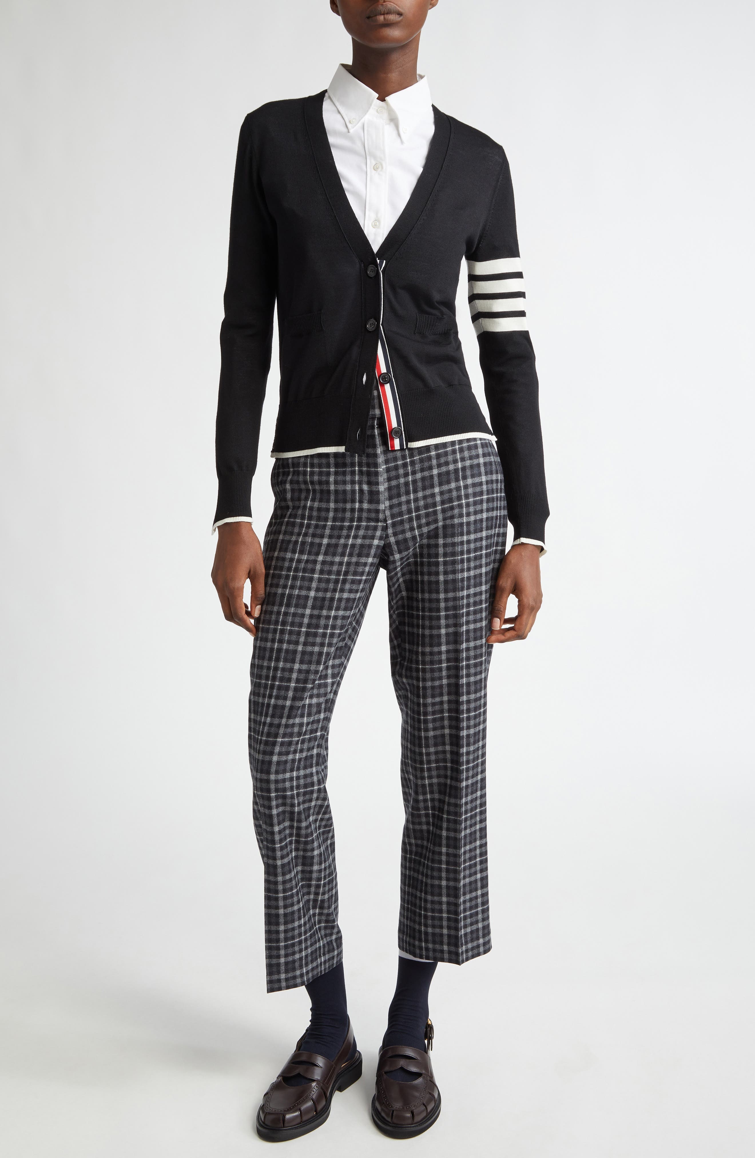Thom Browne 4-Bar Virgin Wool Cardigan in Black at Nordstrom - 2