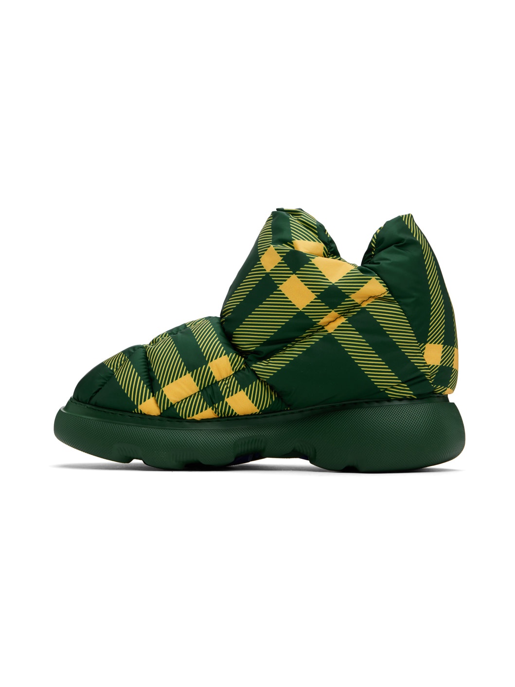 Green & Yellow Check Pillow Boots - 3