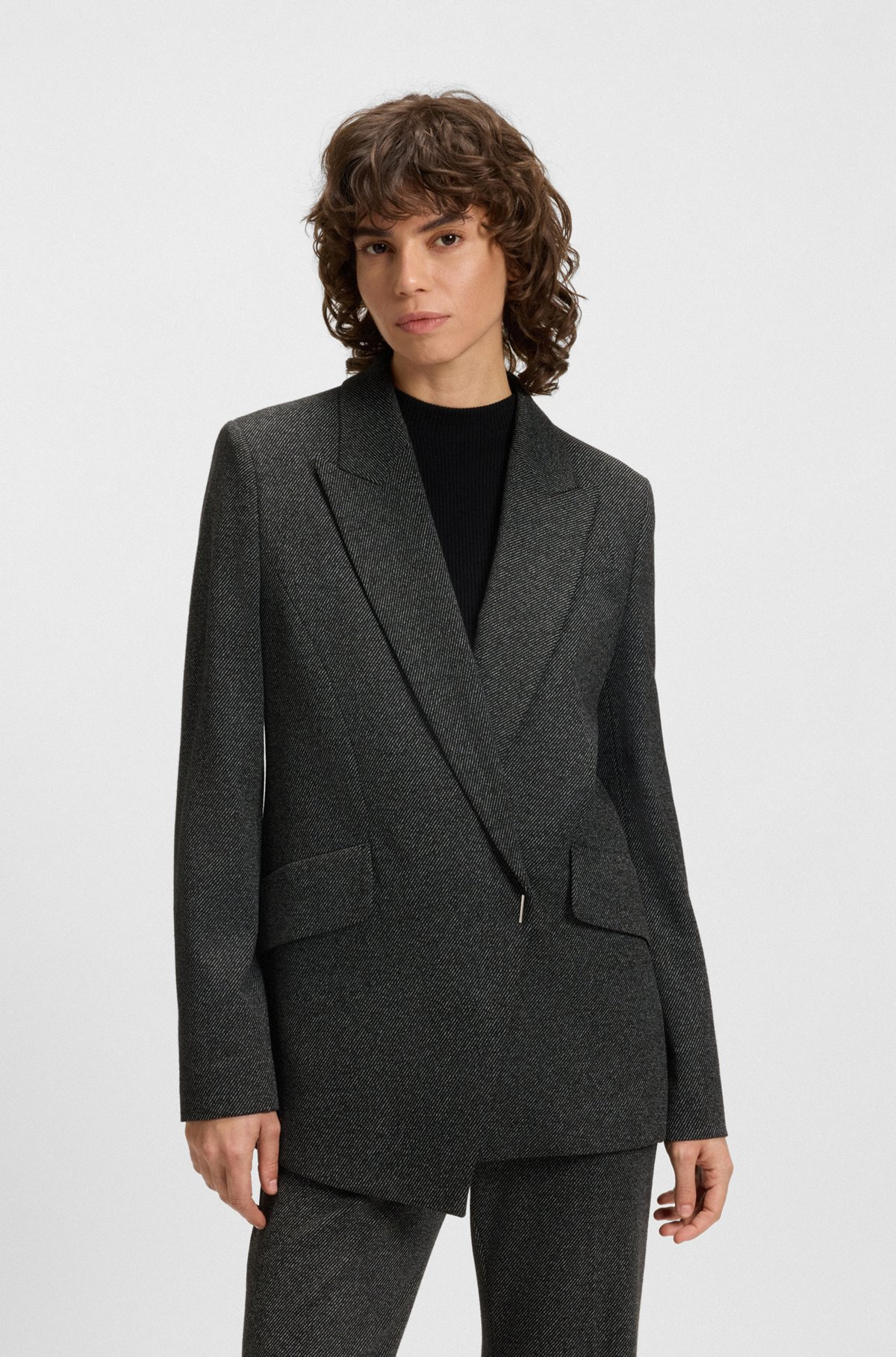REGULAR-FIT BLAZER WITH CONCEALED CLOSURE - 2
