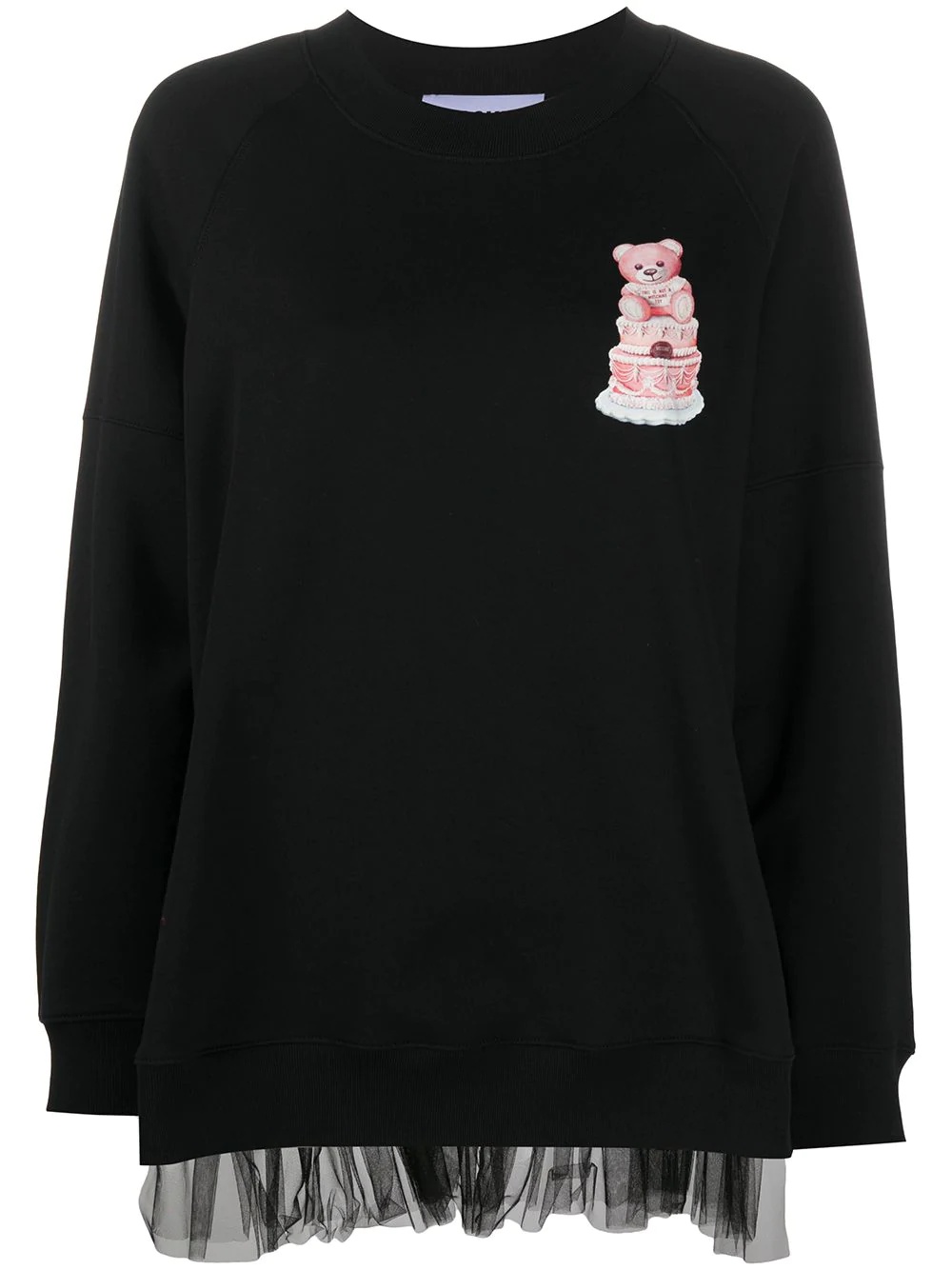 teddy bear-print long-sleeved top - 1