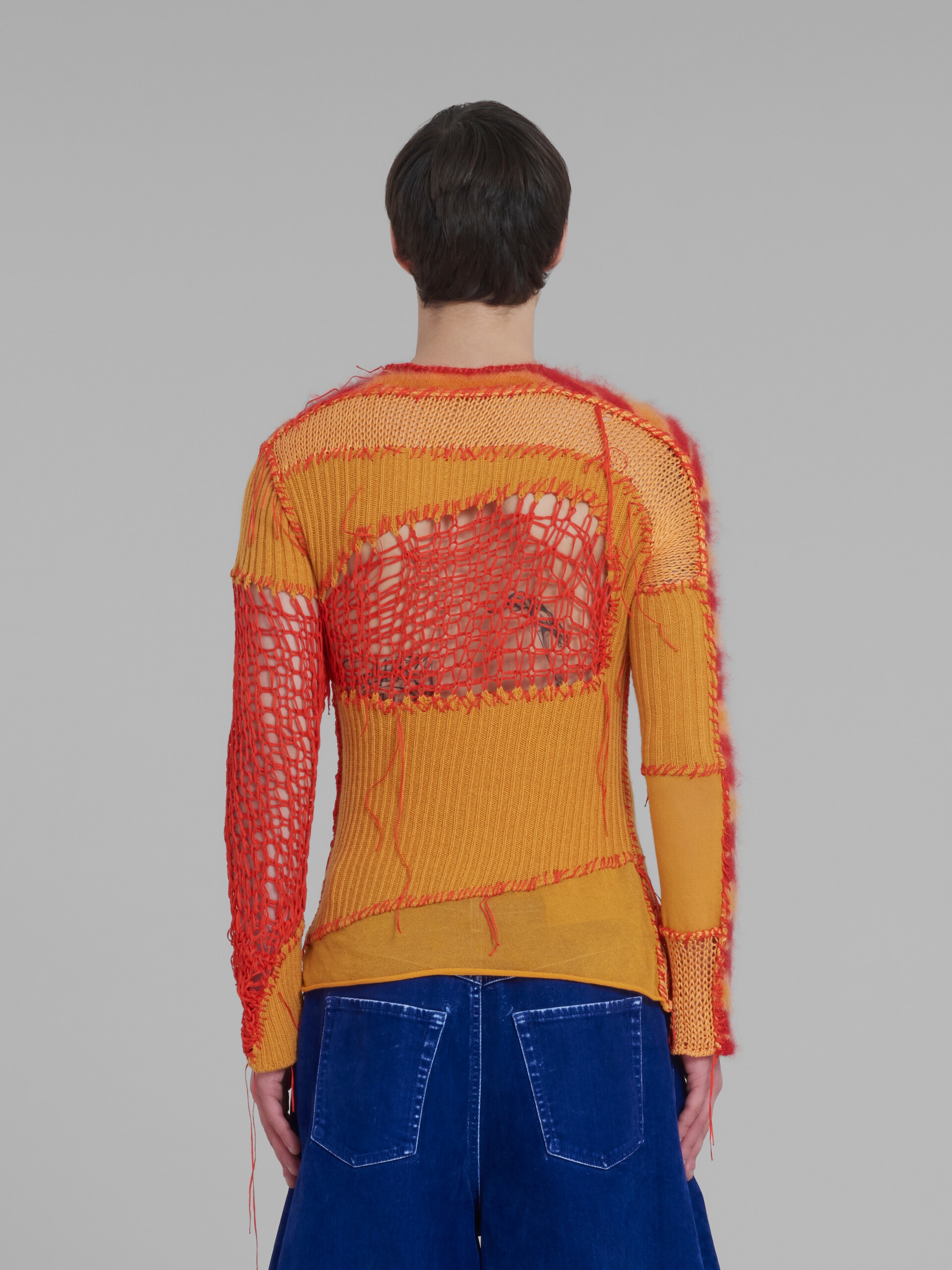 RED AND ORANGE PATCHWORK JUMPER - 3