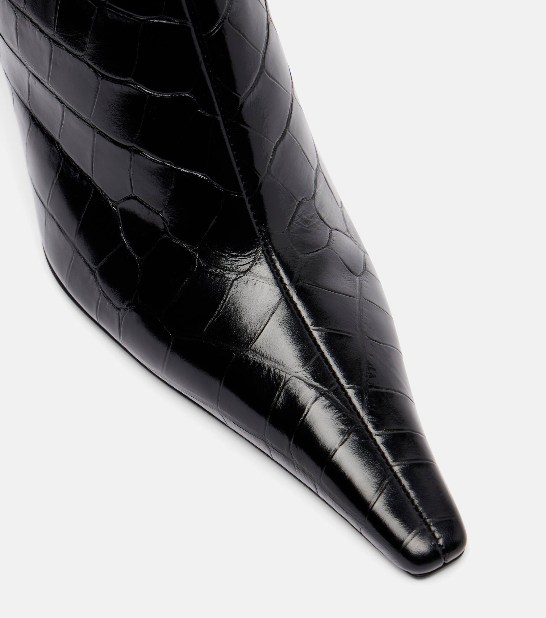 75 croc-effect leather ankle boots - 5