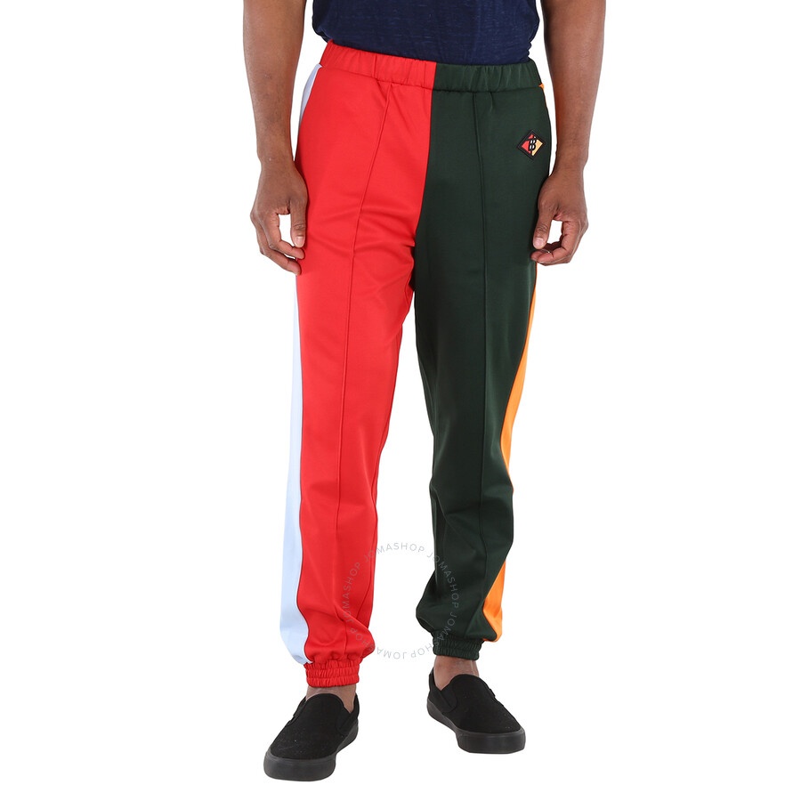 Burberry Runway Men's Green Bi-color Plain Cotton Logo Pants - 3