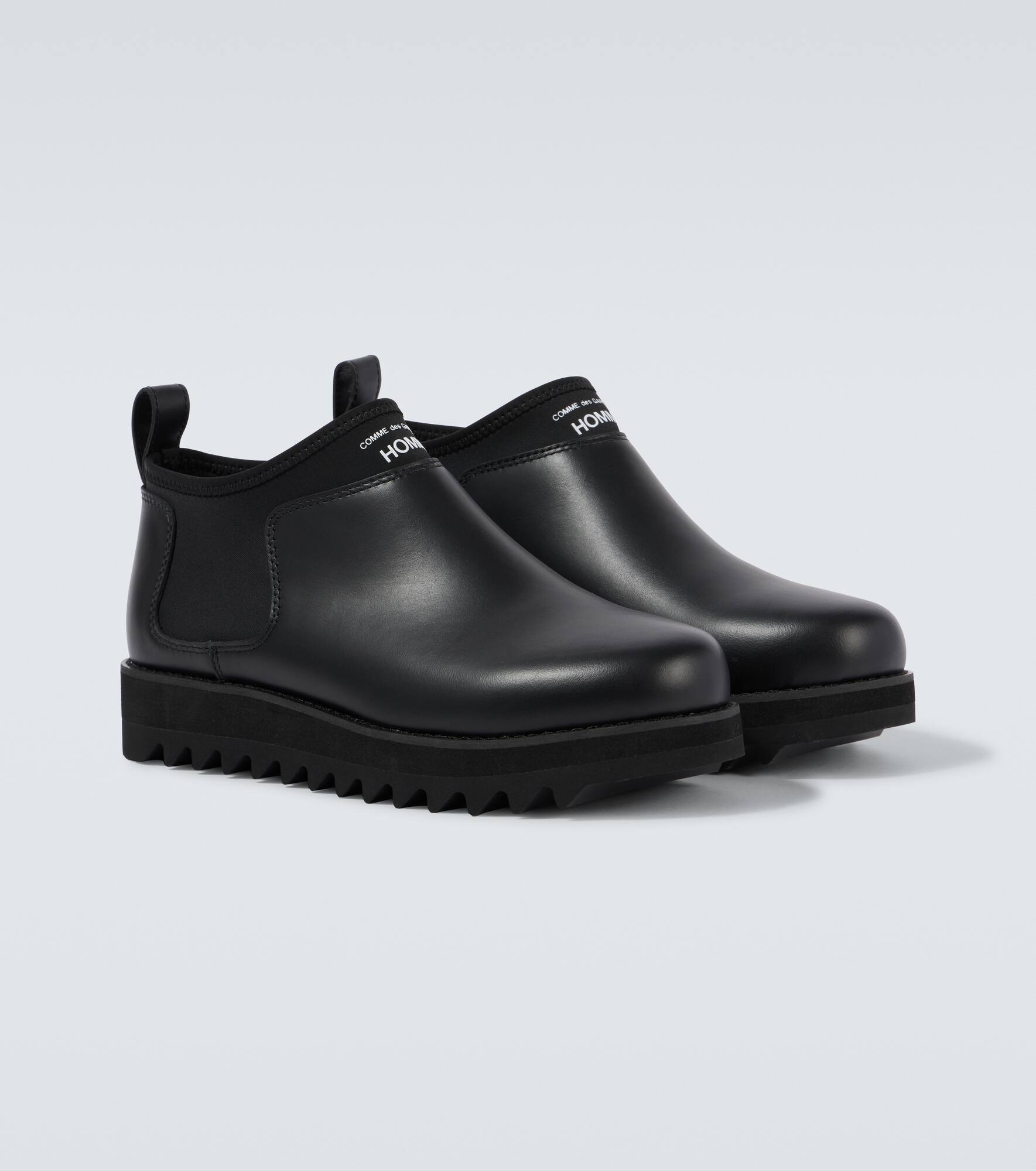 Logo leather boots - 5
