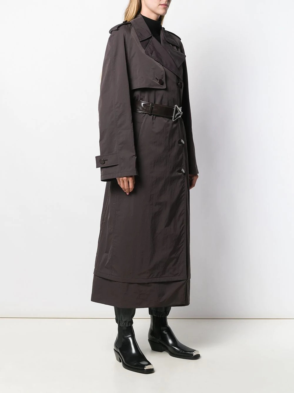 belted trench coat - 3