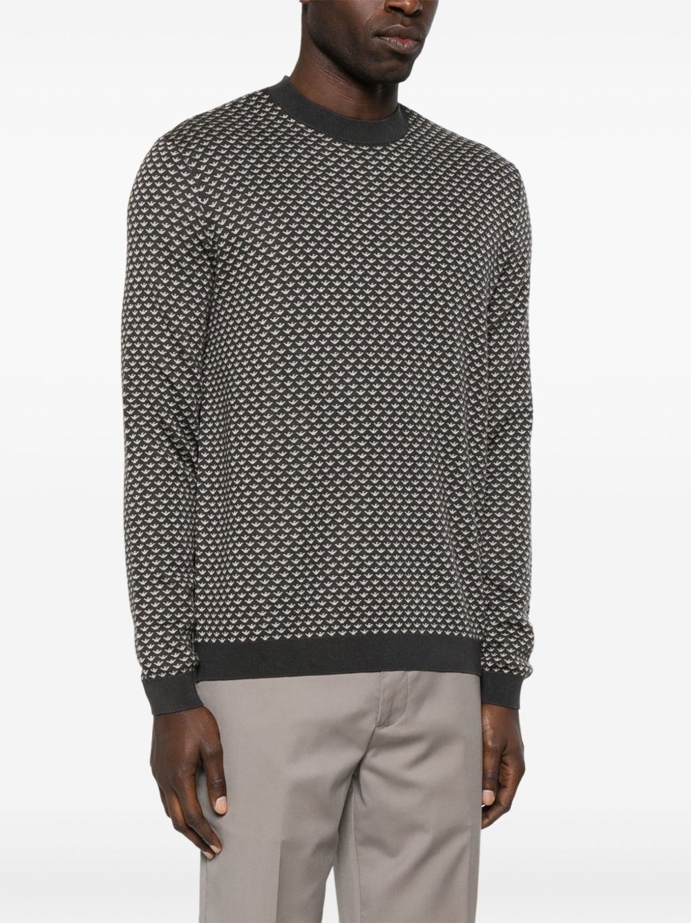 Allover logo wool blend sweater - 3