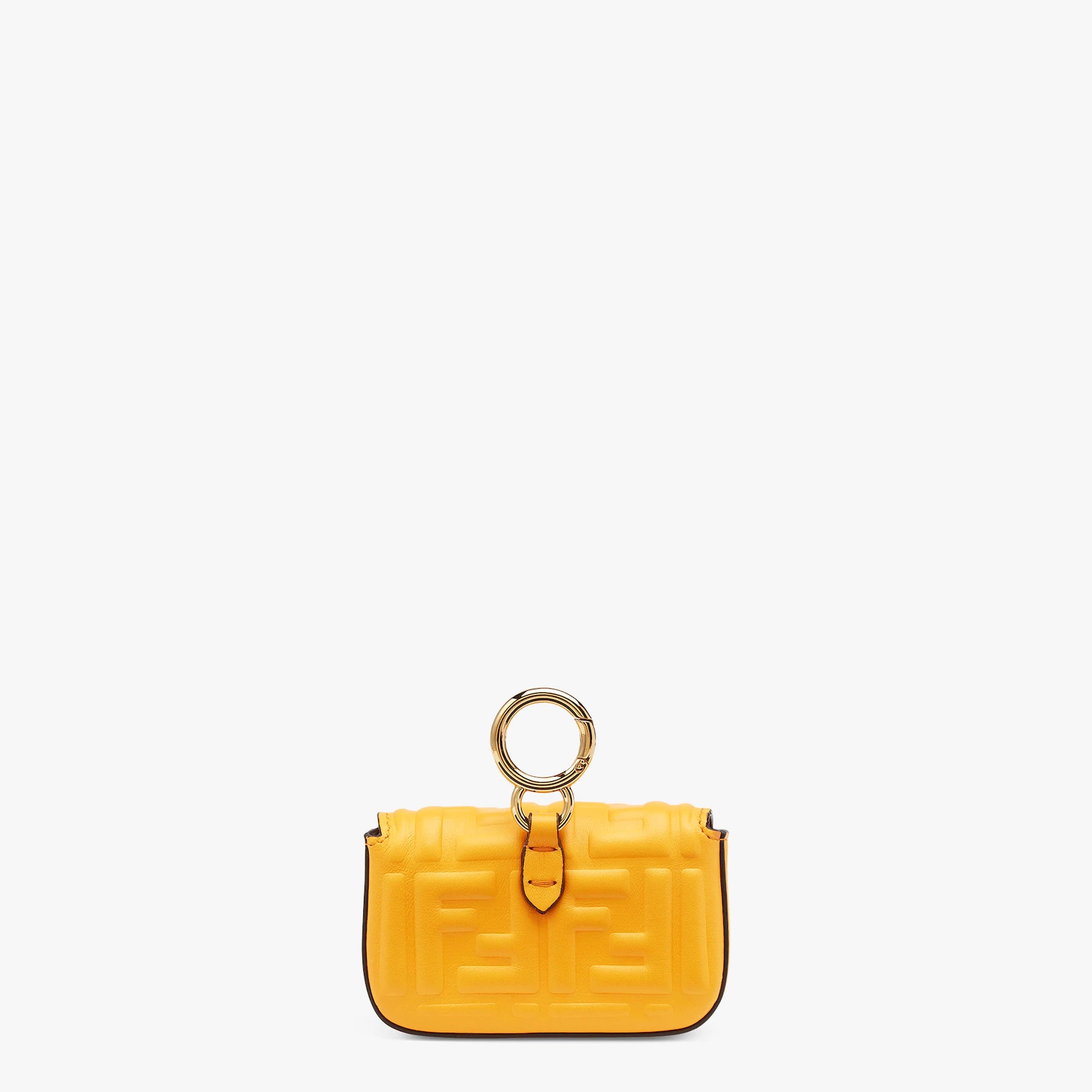 Orange nappa leather charm - 3