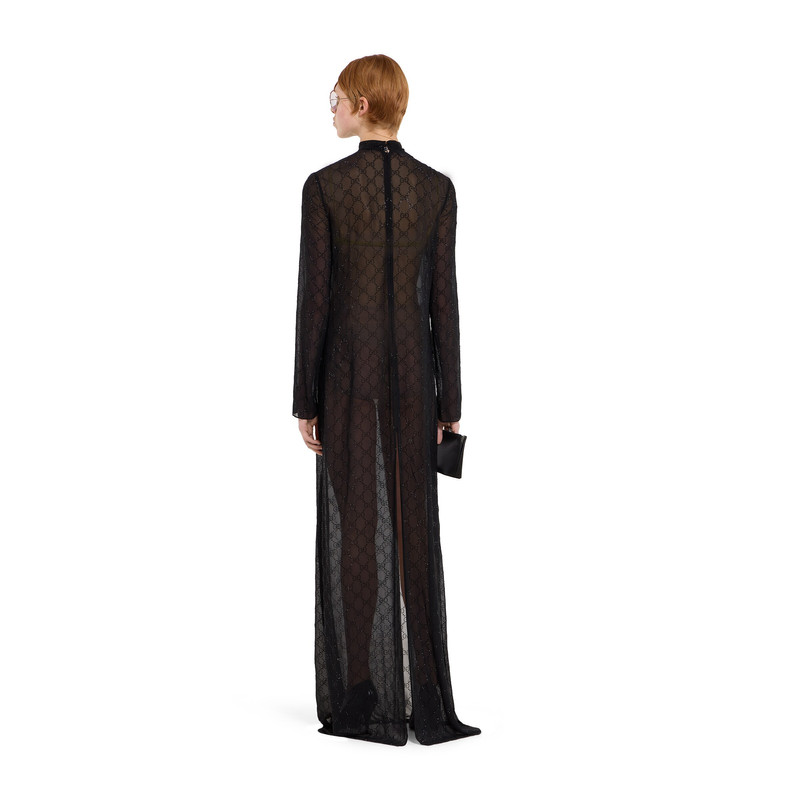 Embroidered light silk georgette dress 4