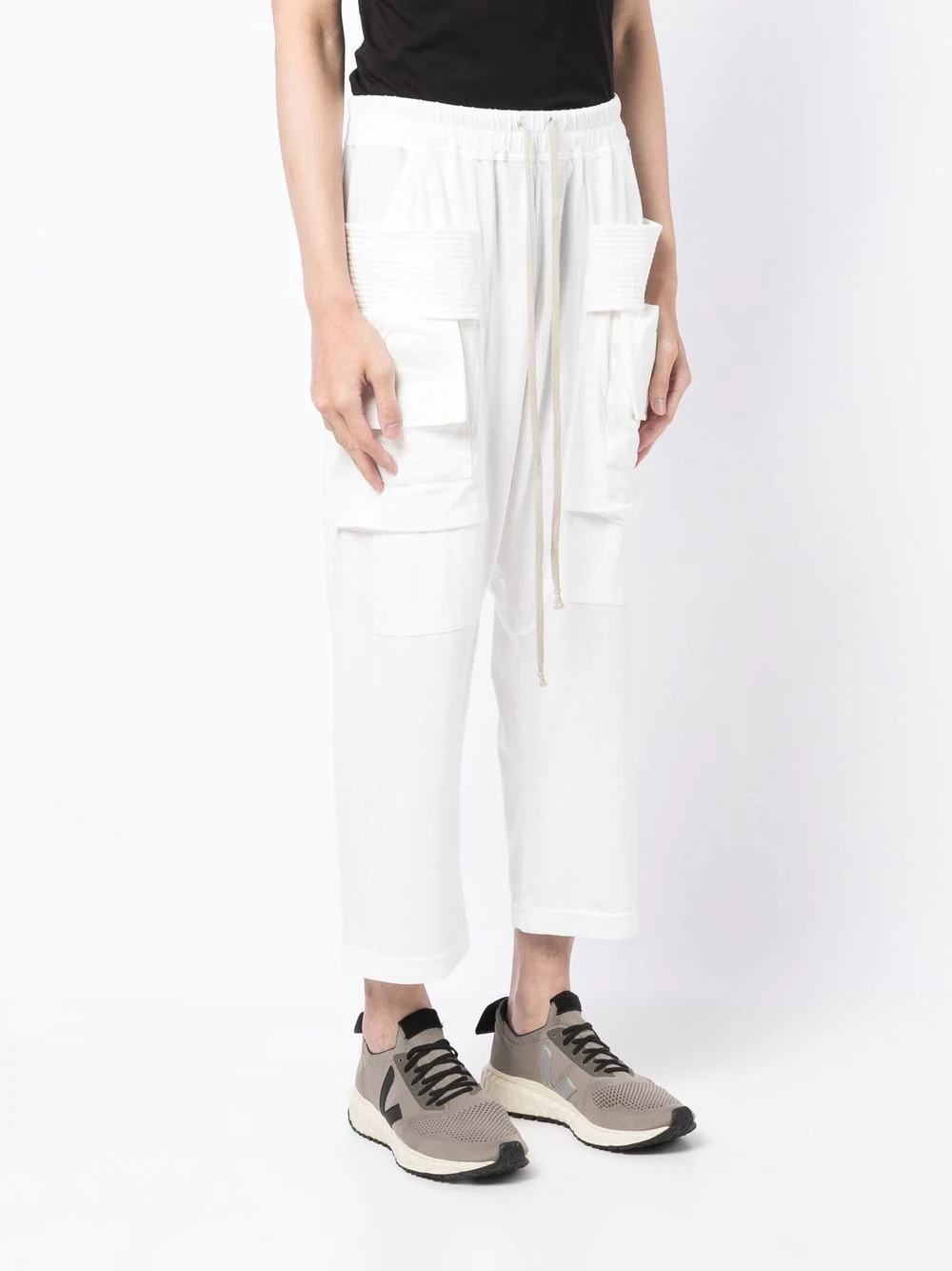 cropped drawstring track pants - 3