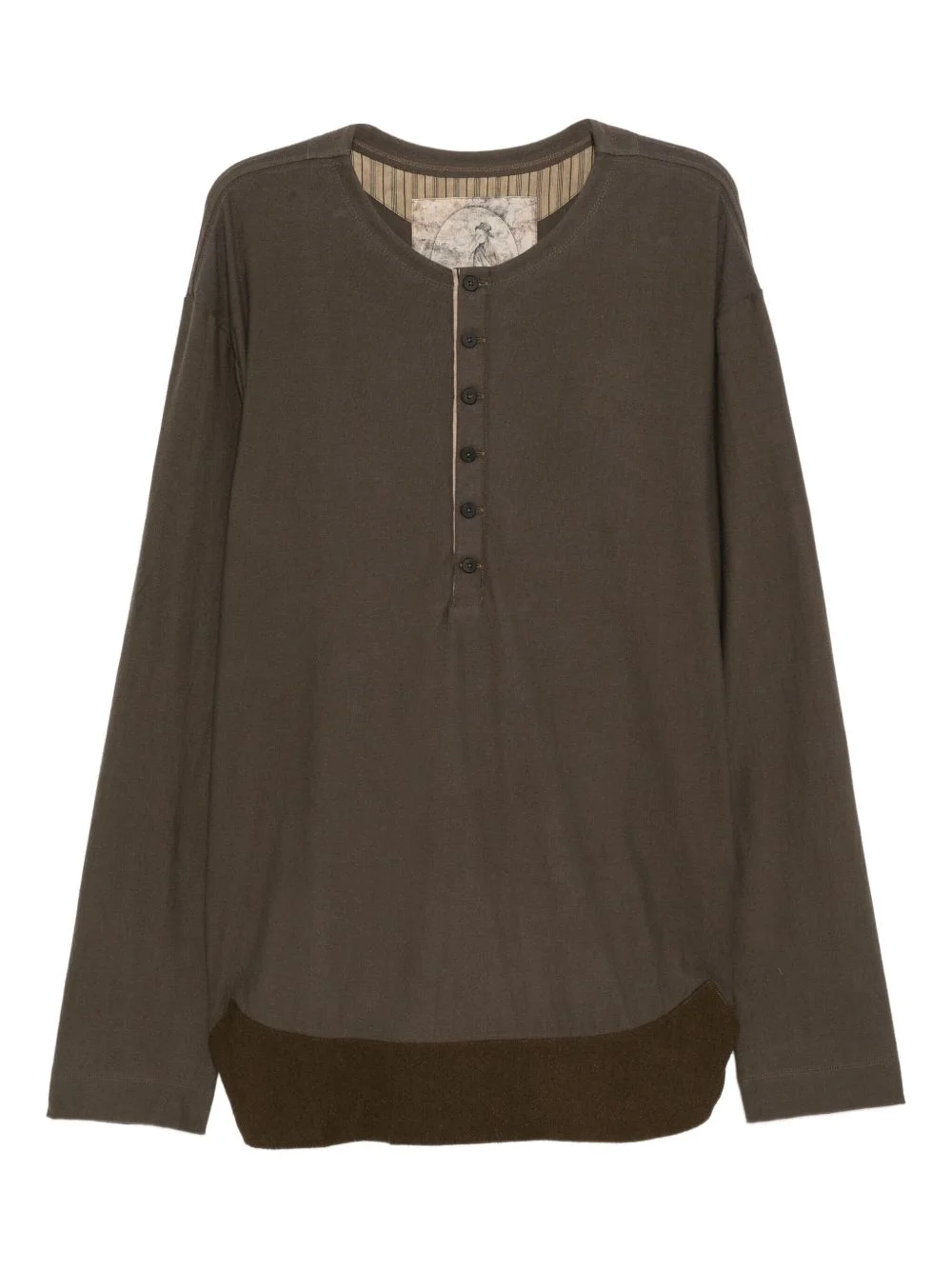 トップス ZIGGY CHEN Henly-Neck Long Sleeves Ziggy Chen henley neck long sleeve T-shirt | REVERSIBLE