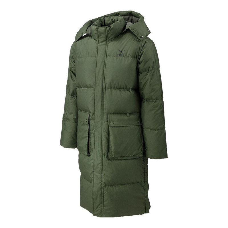 PUMA Teamliga Long Down Coat 'Green' 539572-64 - 1