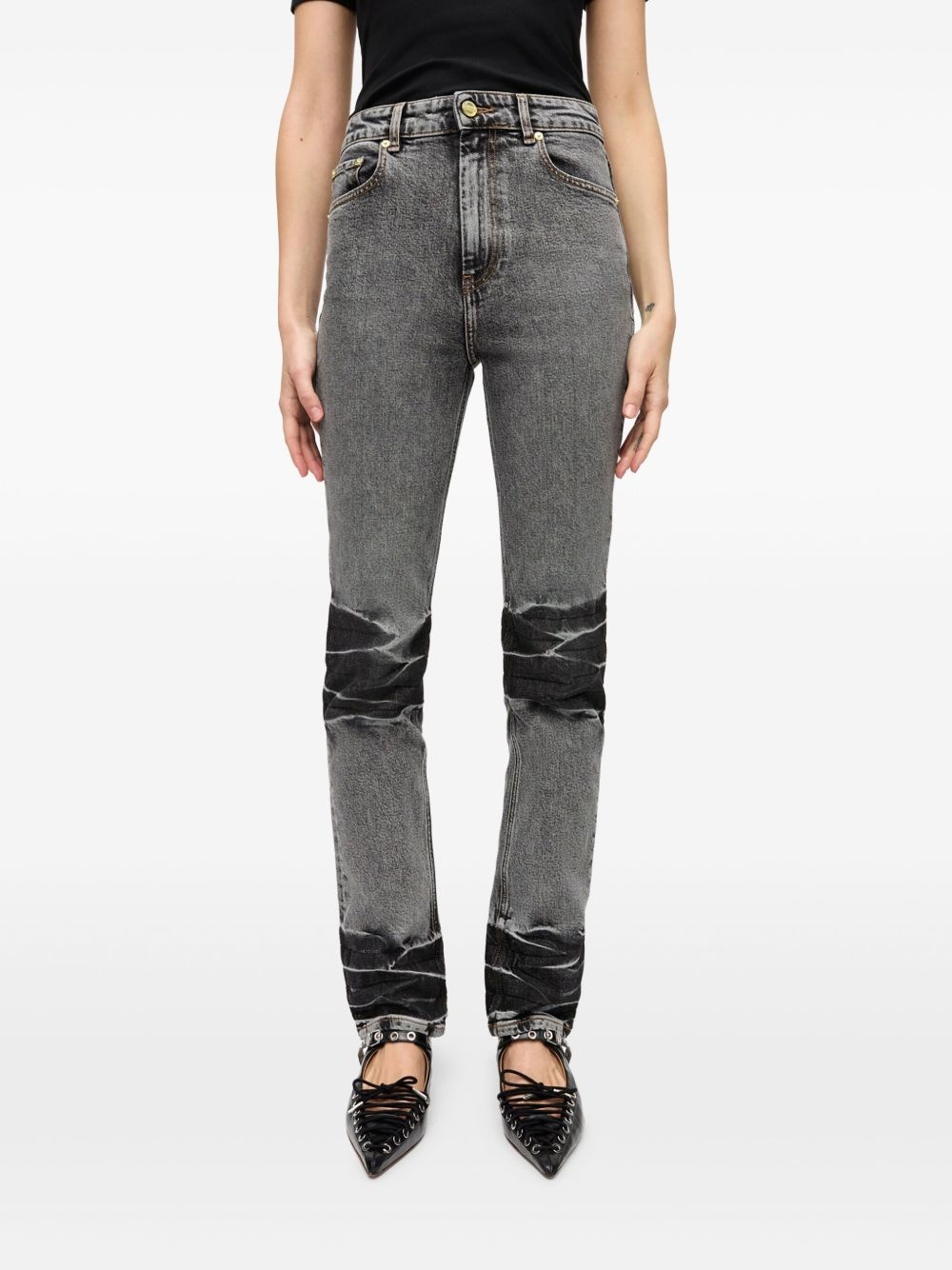 whiskering-effect straight-leg jeans - 3
