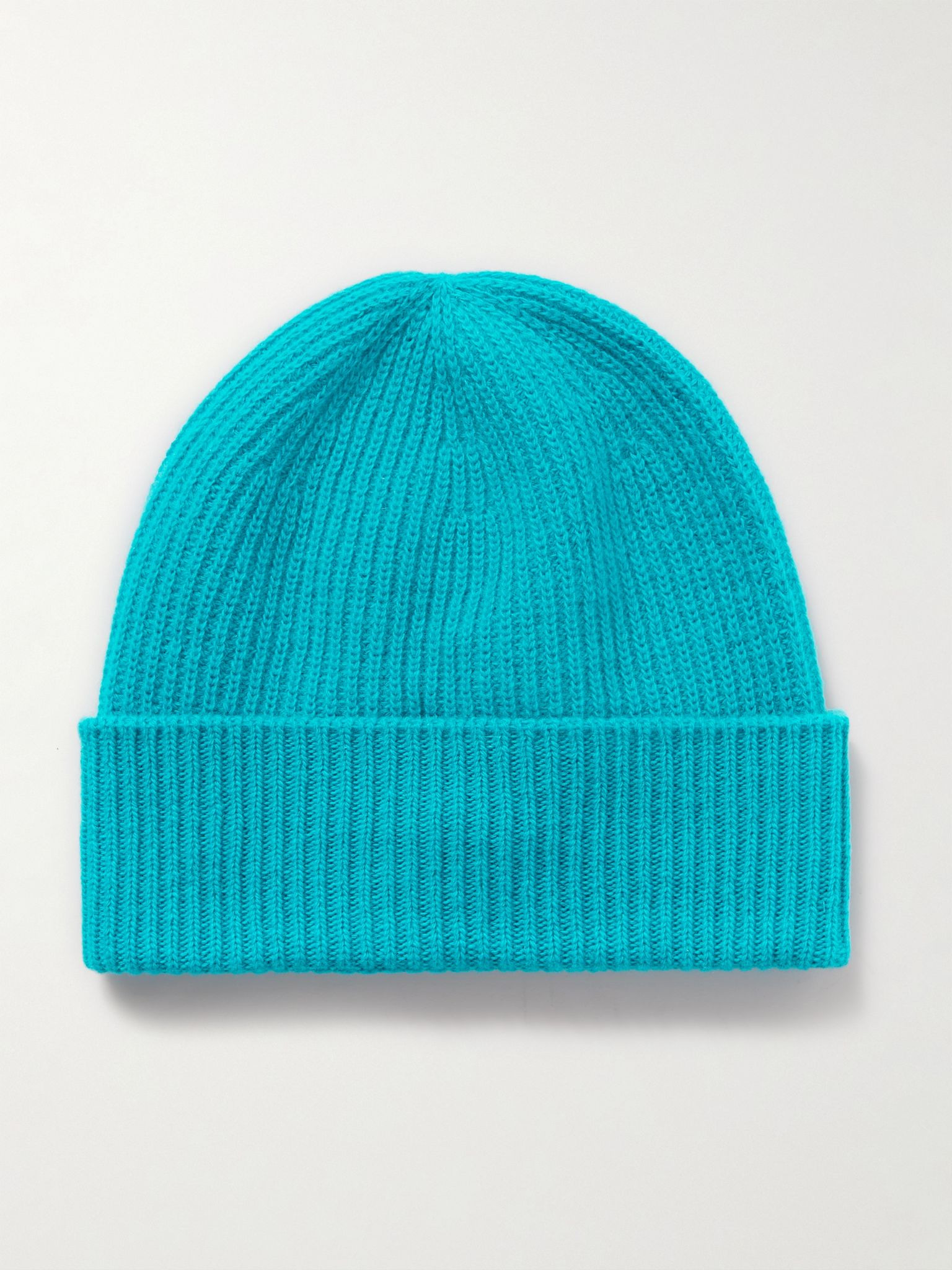Appliquéd Ribbed Virgin Wool and Cashmere-Blend Beanie Blue - 3