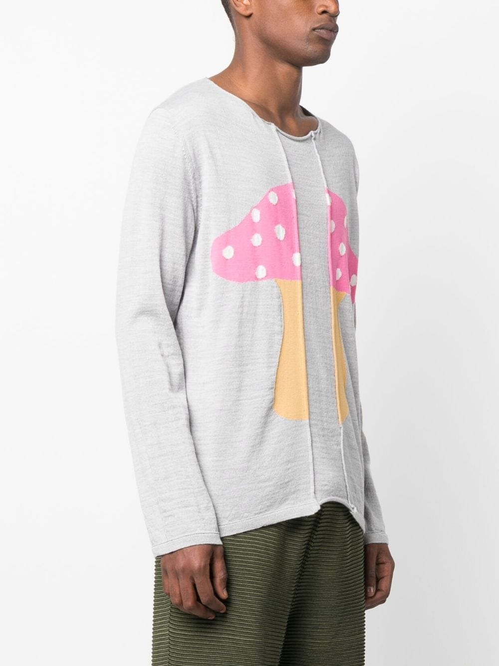 melange-effect mushroom-print jumper - 3
