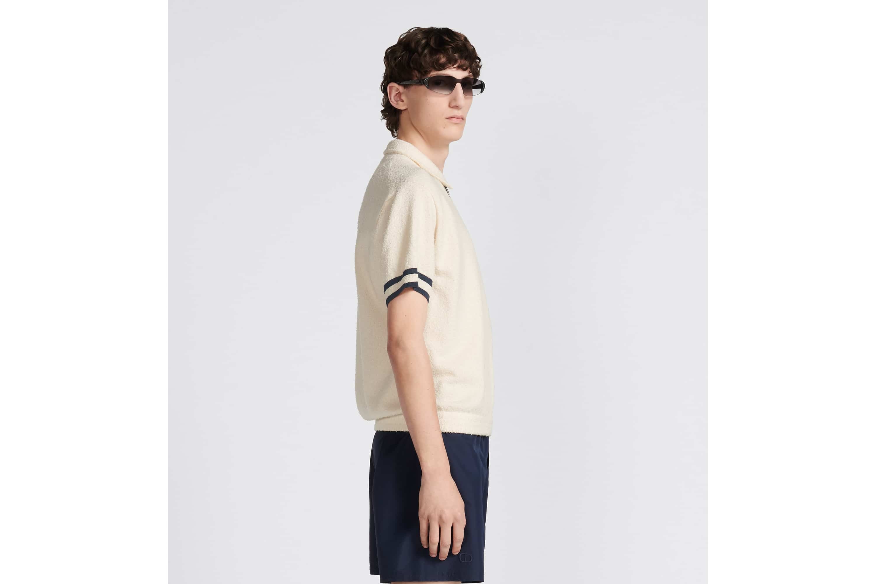 Short-Sleeved Sweater with Zipper - 5