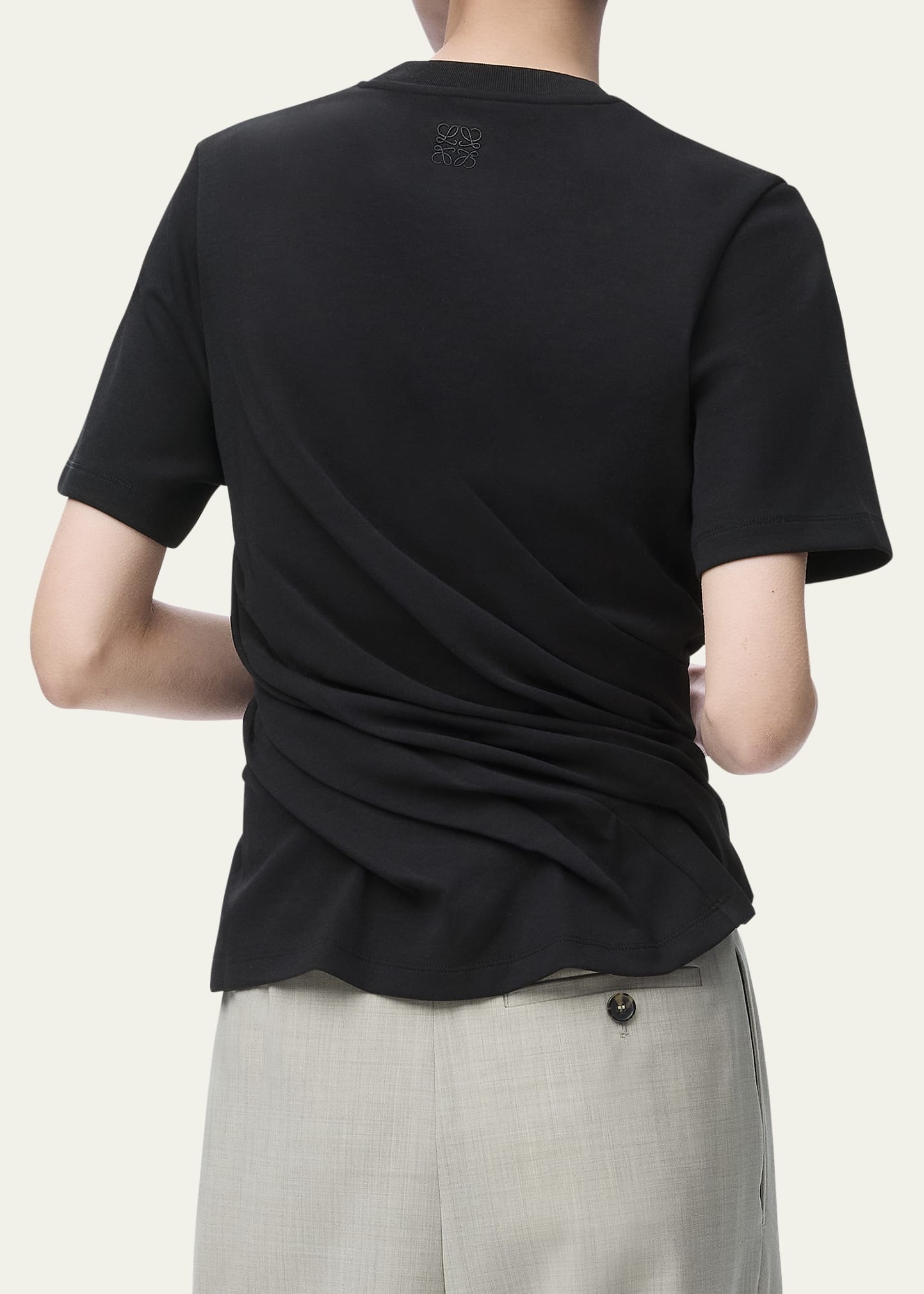 Short-Sleeve Draped Twisted T-Shirt - 2