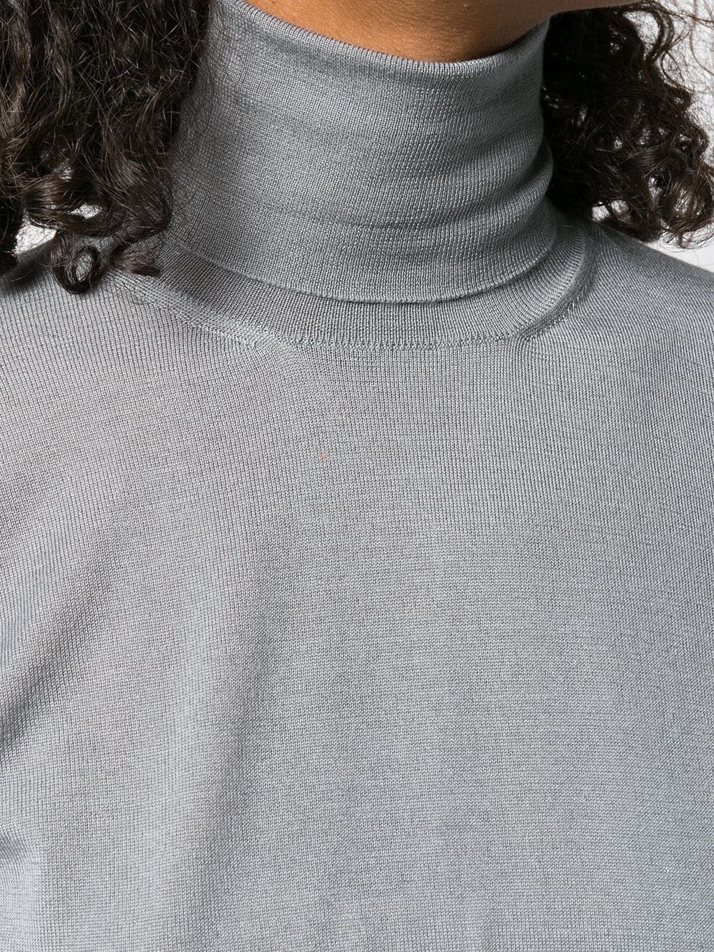 roll neck fine knit jumper - 5