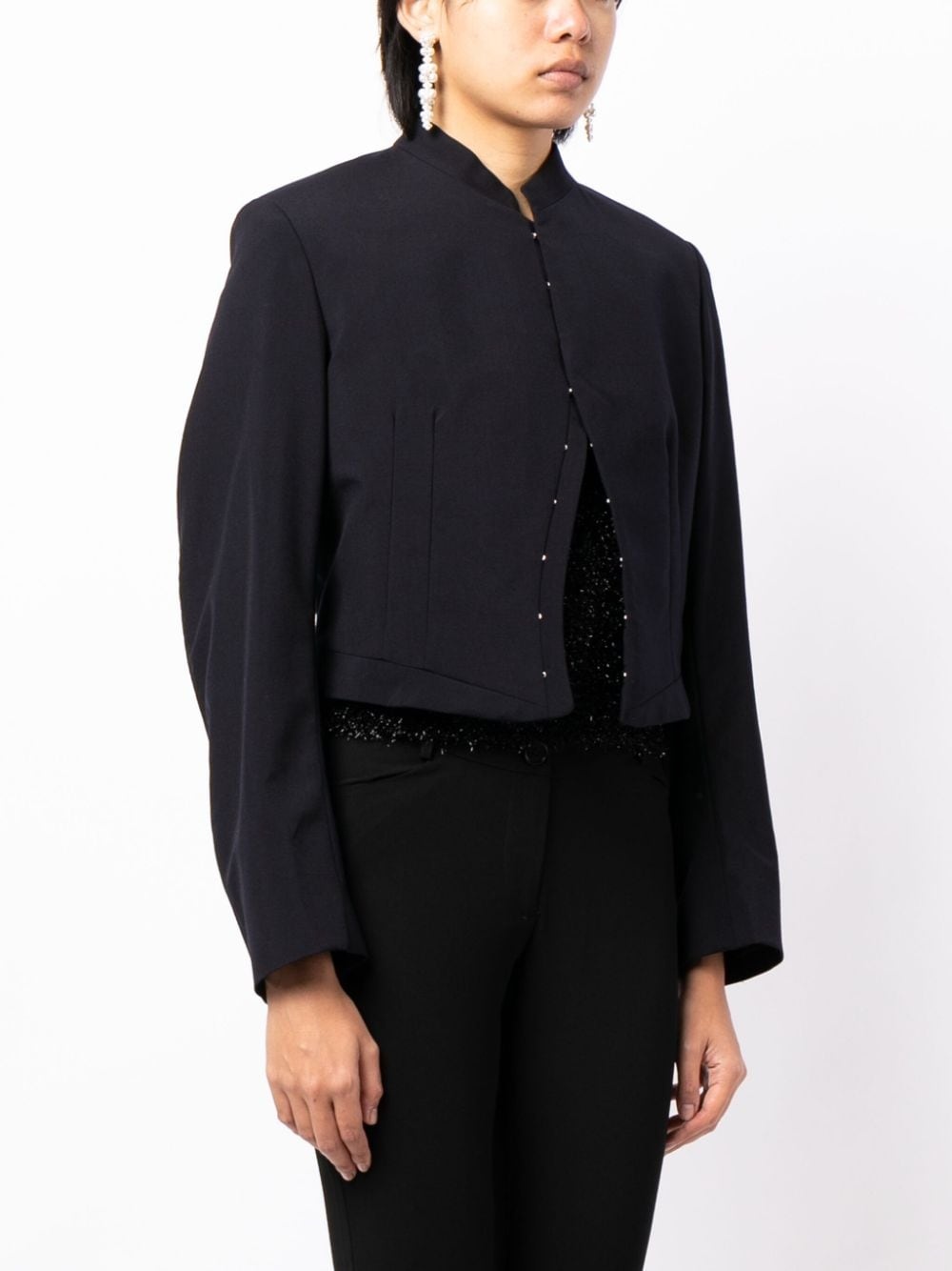cropped wool jacket - 3