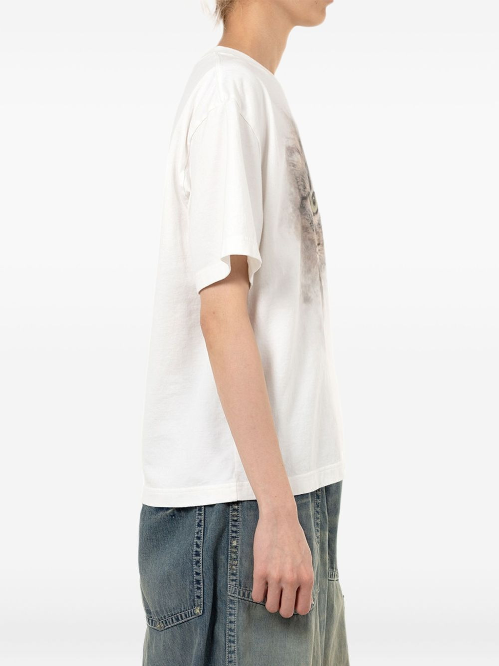 cat-print T-shirt - 4