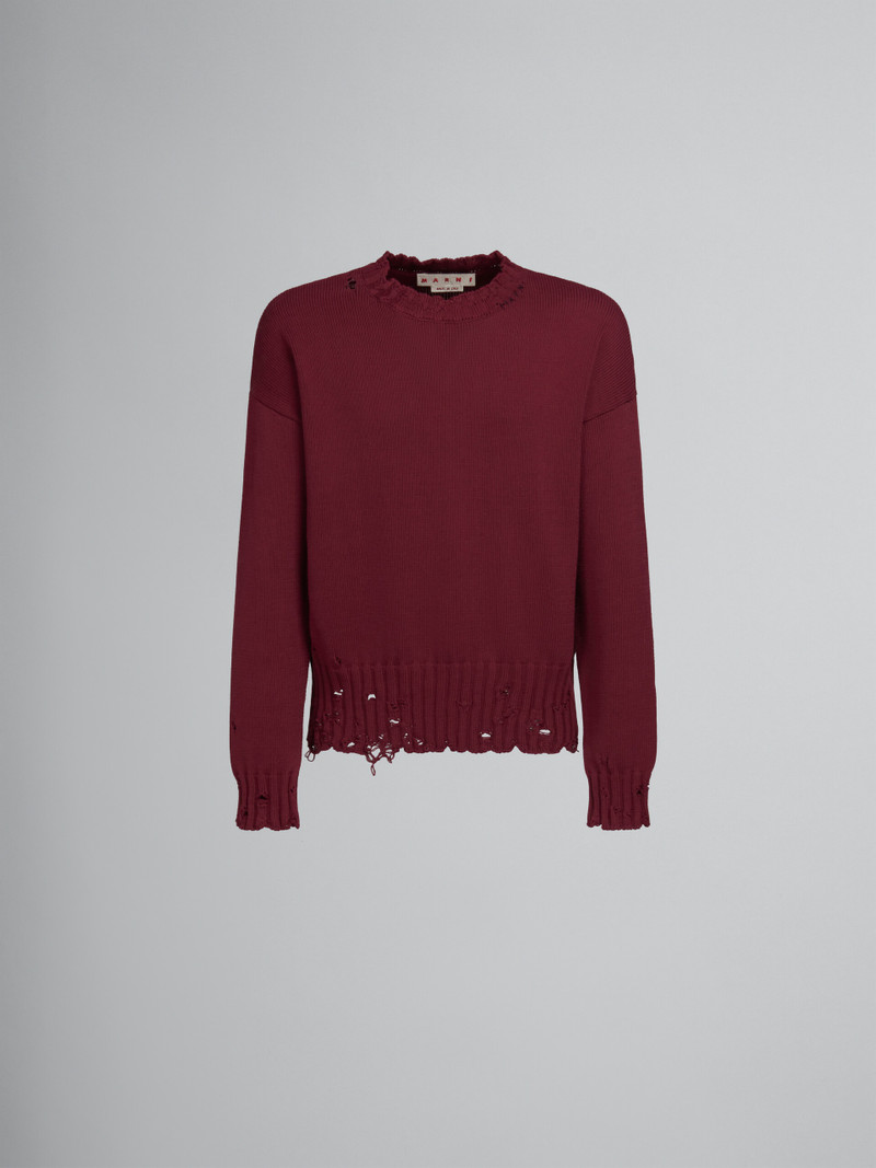 RUBY RED COTTON CREWNECK SWEATER 1