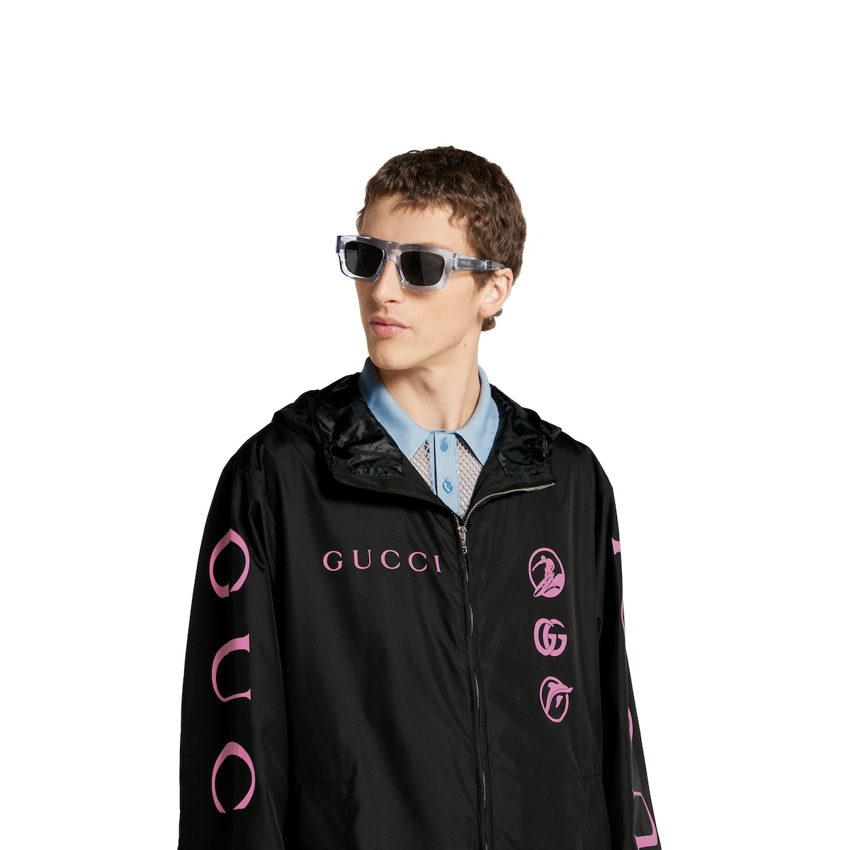 Printed technical poplin jacket - 5