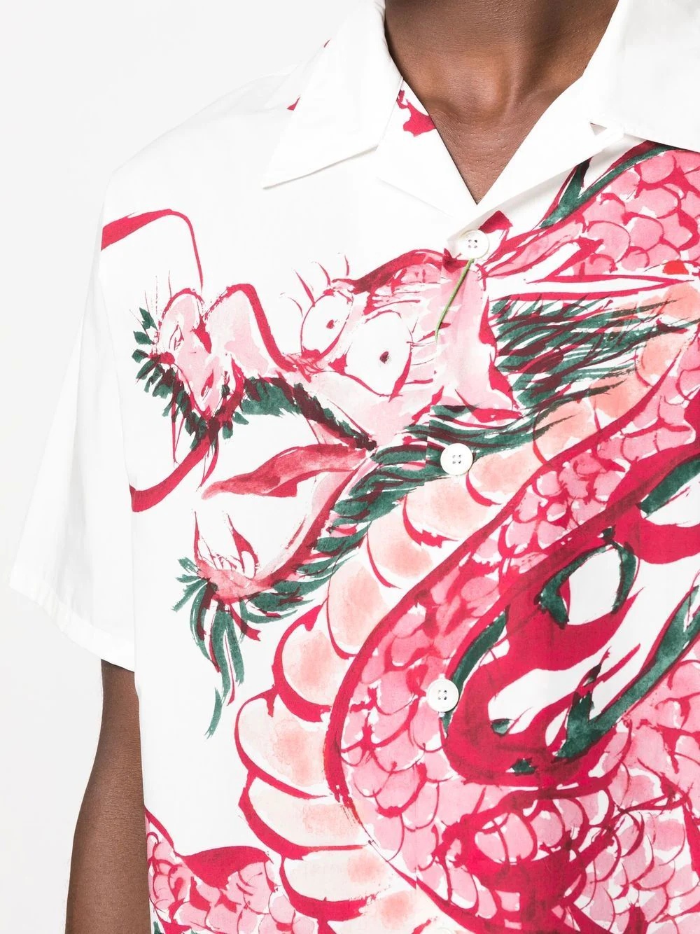 dragon-print cotton shirt - 5