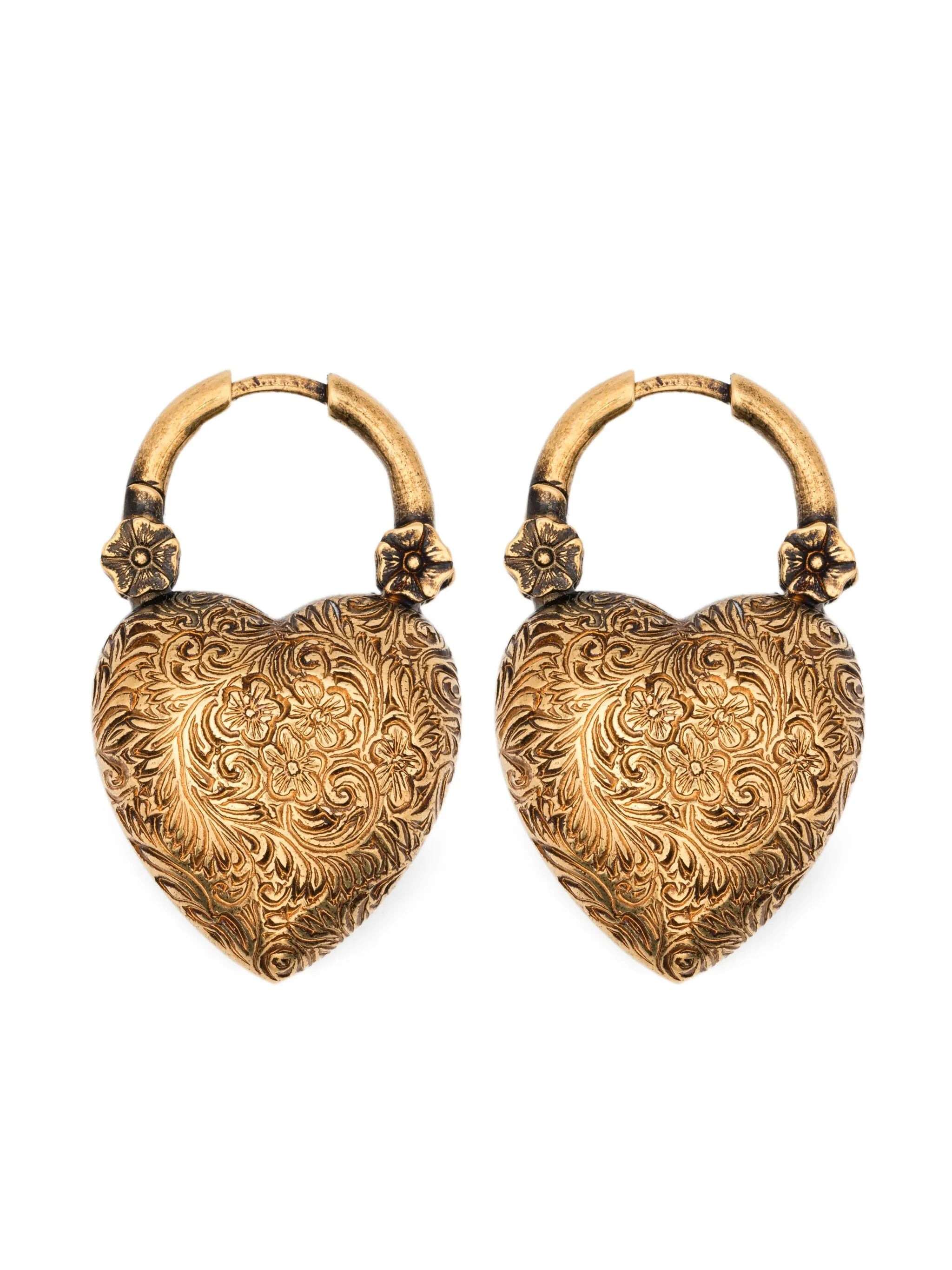 heart-shaped drop earrings - 1