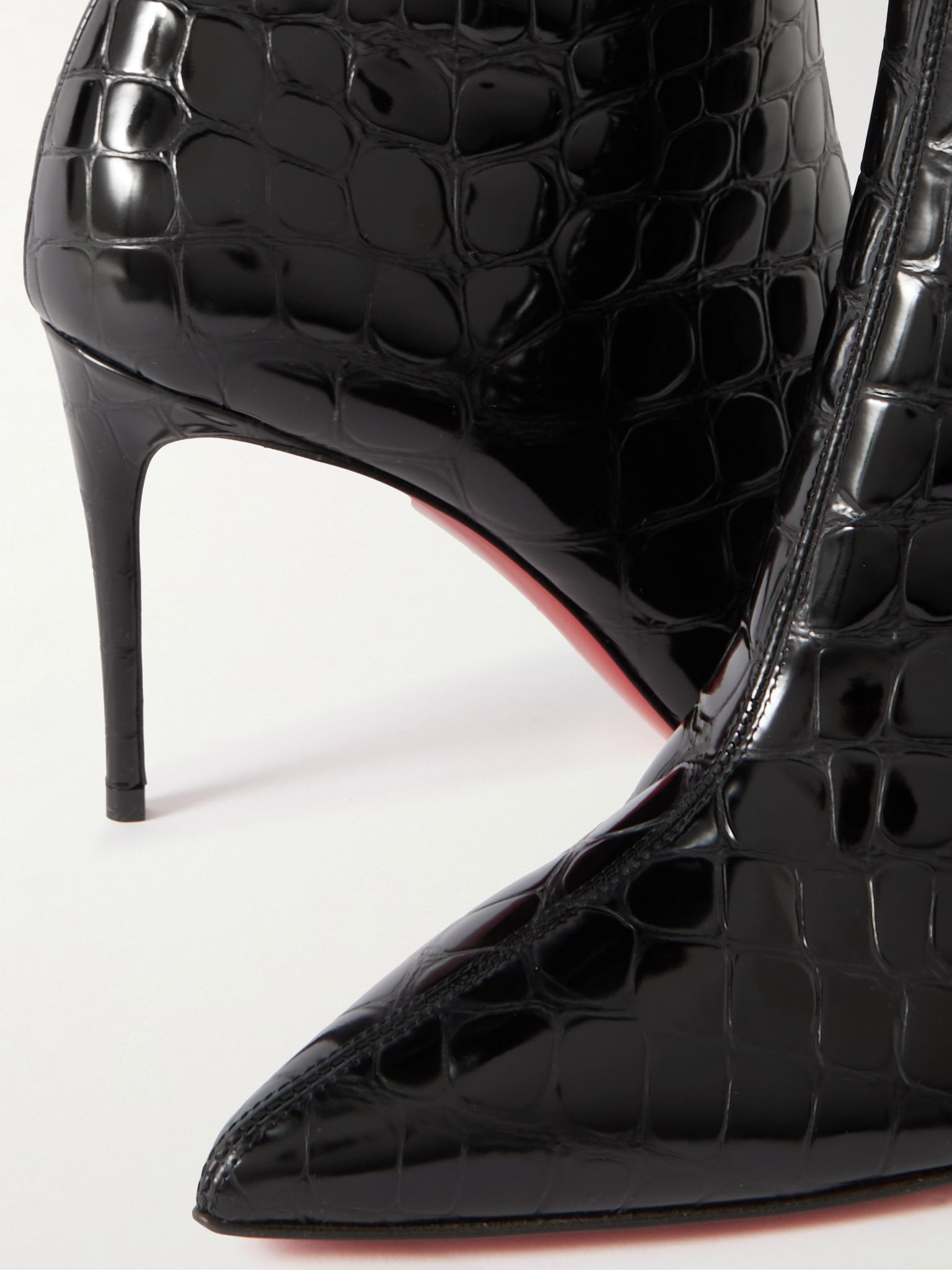So Kate croc-effect patent-leather boots Black - 4