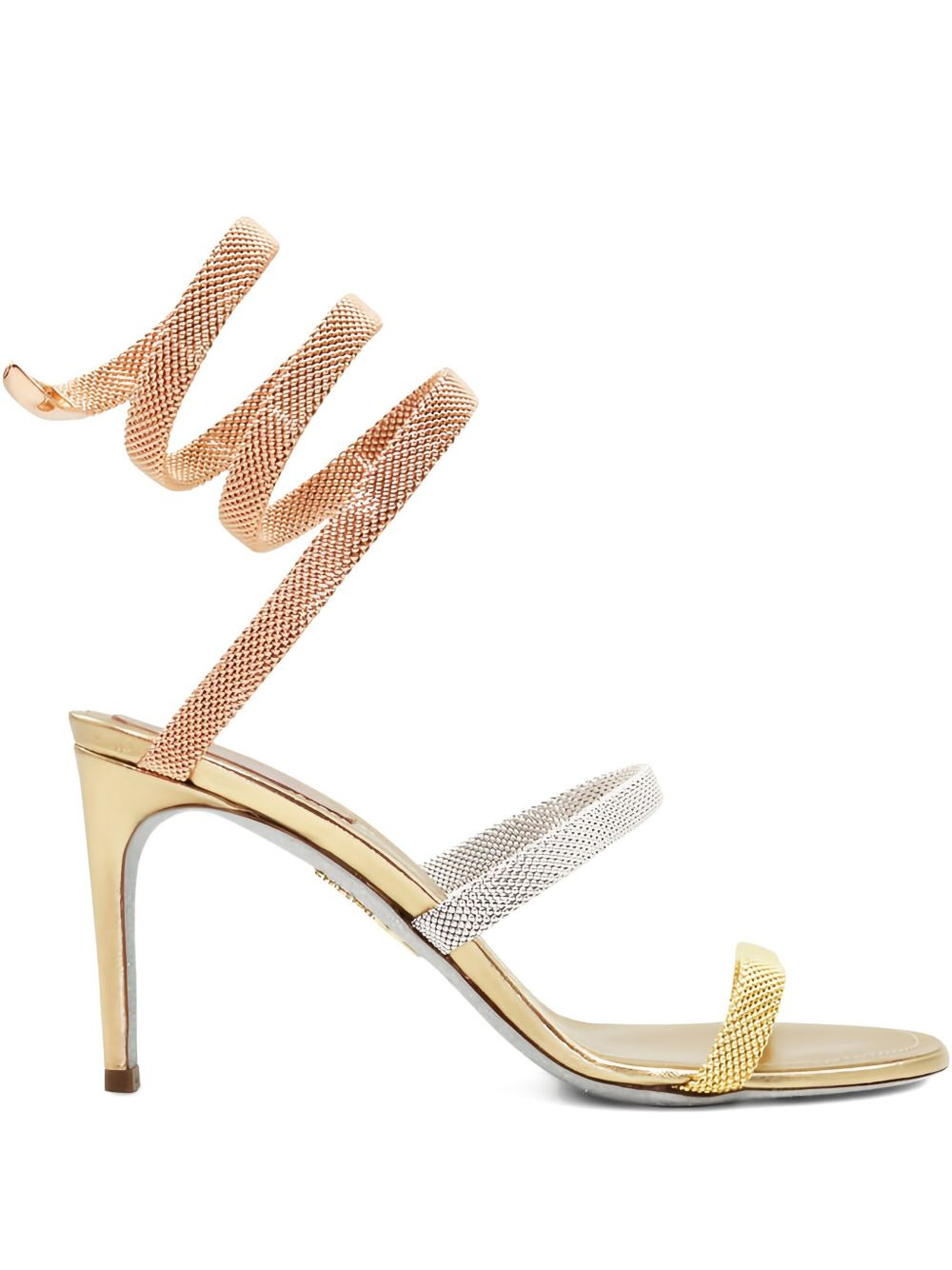 80mm Trigold Cleo snake-wrap sandals - 1