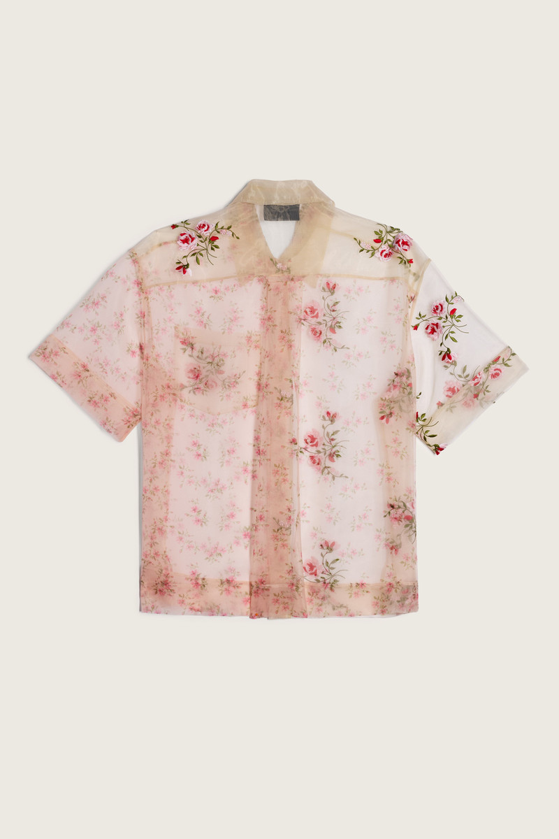 Simone Rocha Sheer Patchwork Boxy Shirt outlook