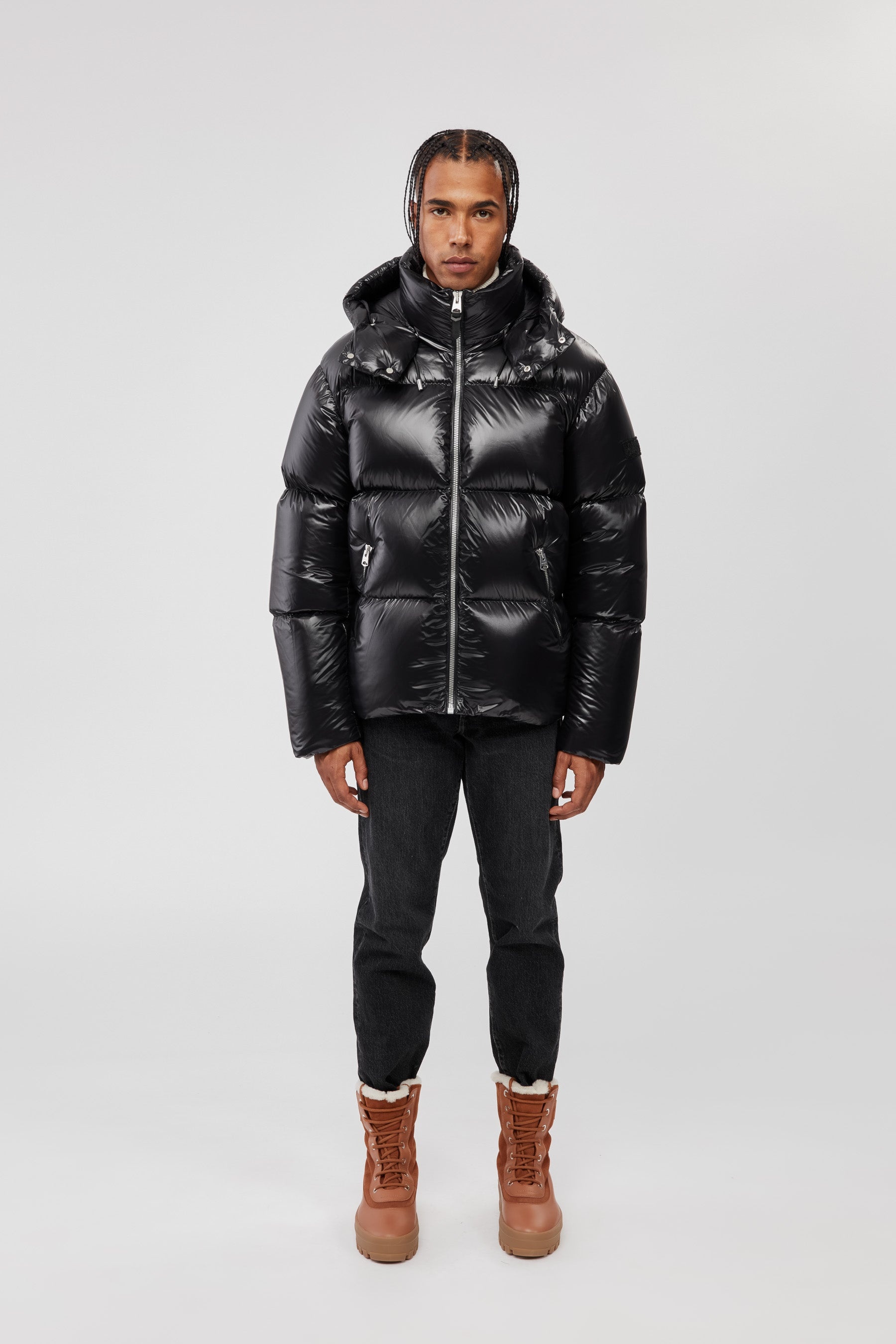 KENT Lustrous light down jacket with natural fur hood - 7