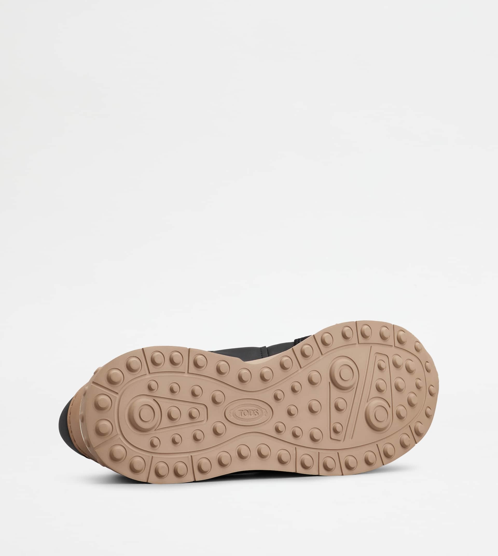 SNEAKERS IN LEATHER AND TECHNICAL FABRIC - BLACK - 4