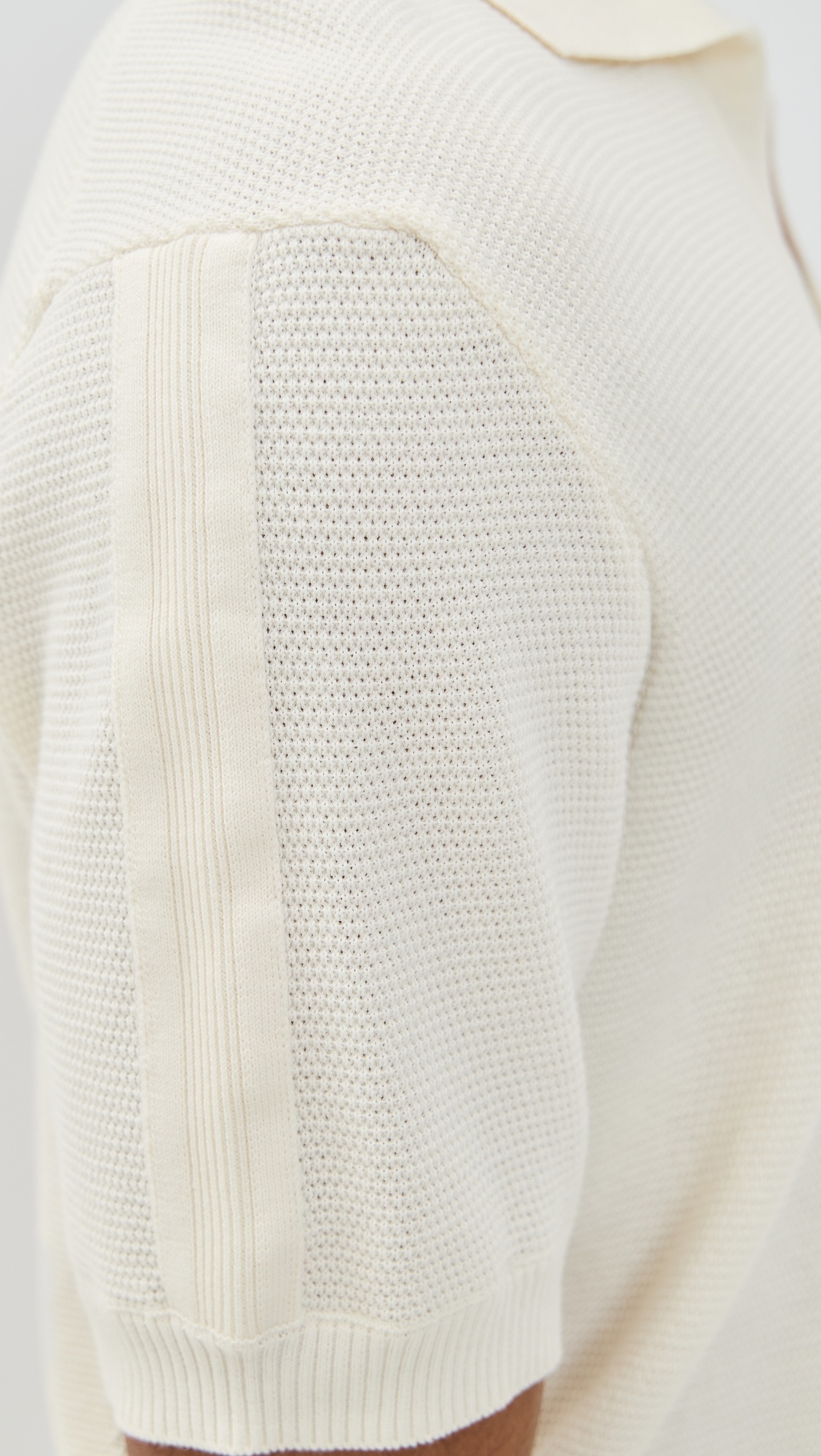 Rino Str Cotton Salt and Pepper Stitch Knitted Polo - 5