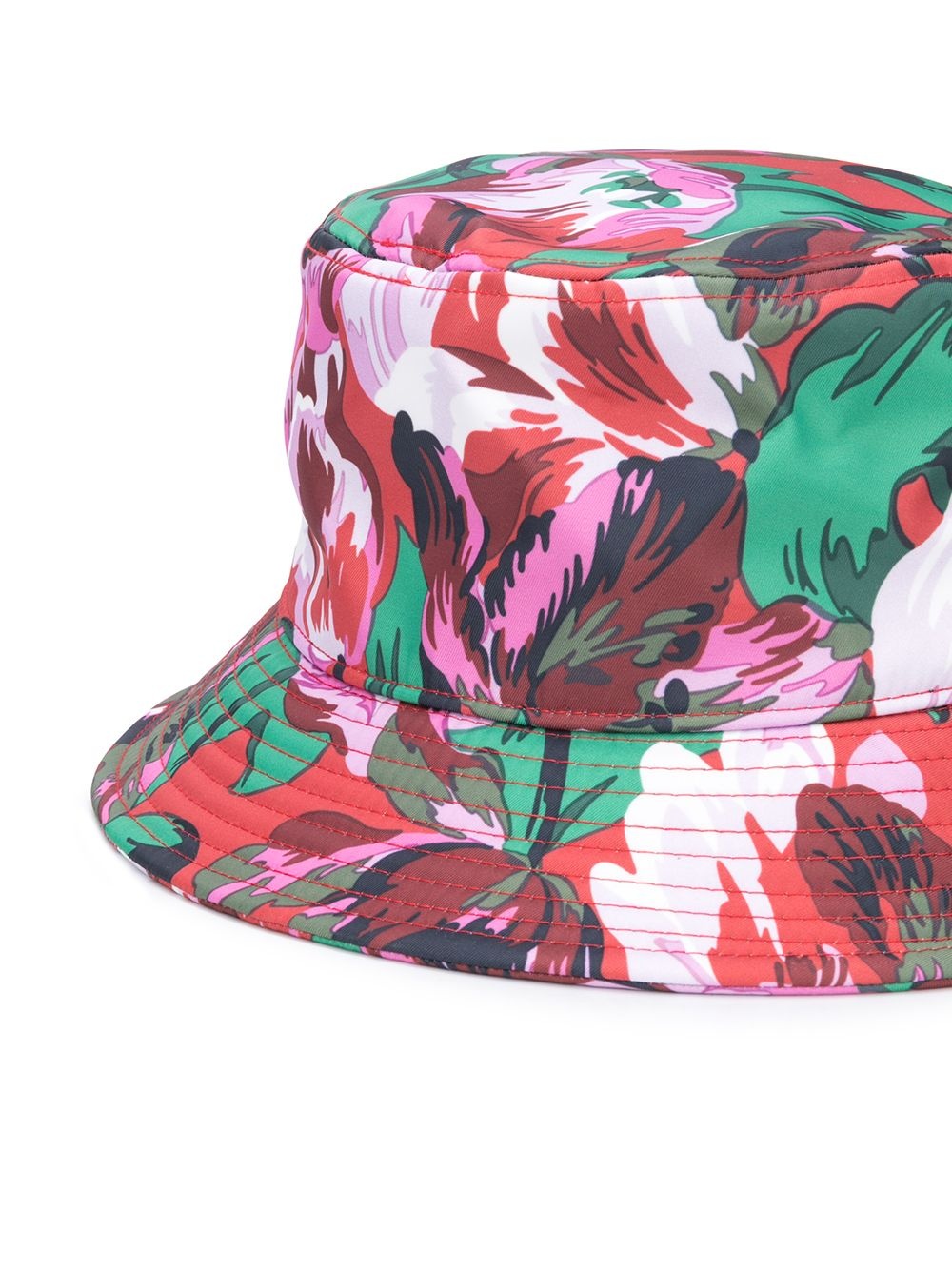 floral print logo bucket hat - 2