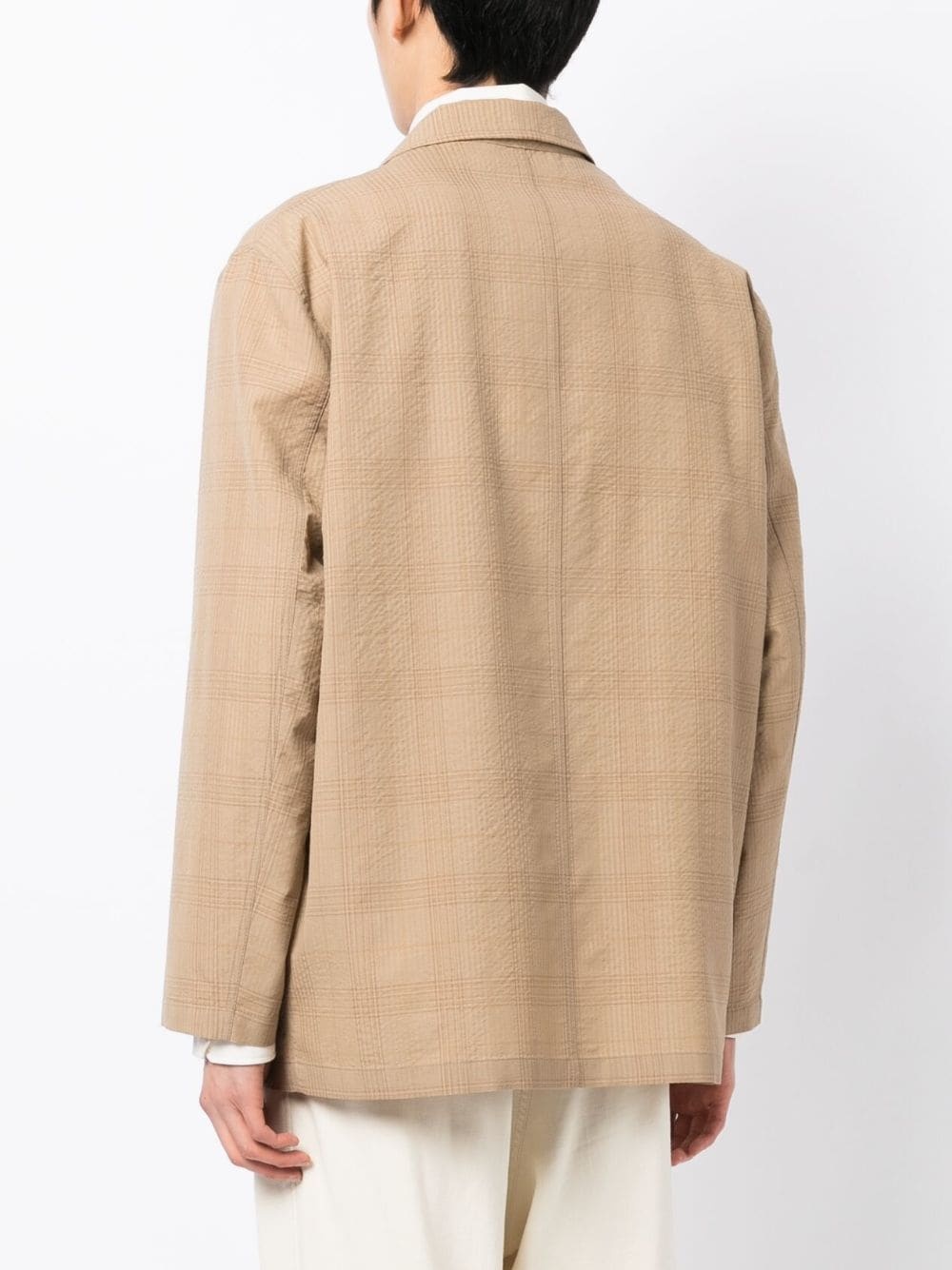 checked double-breasted blazer - 4