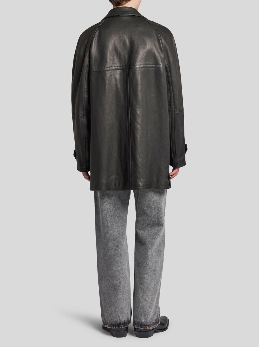 LEATHER JACKET WITH EMBROIDERY - 4