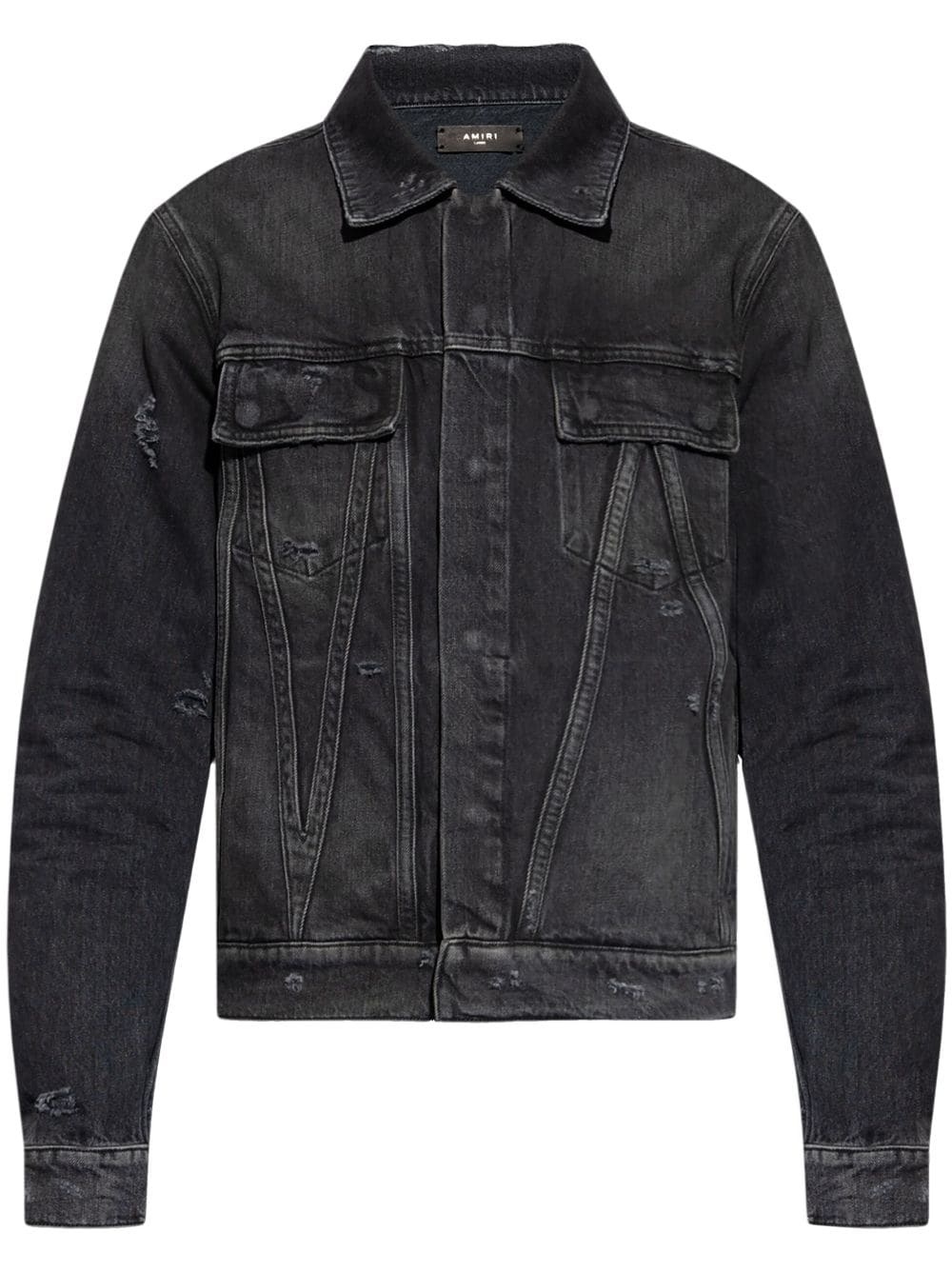 distressed-effect denim jacket - 1