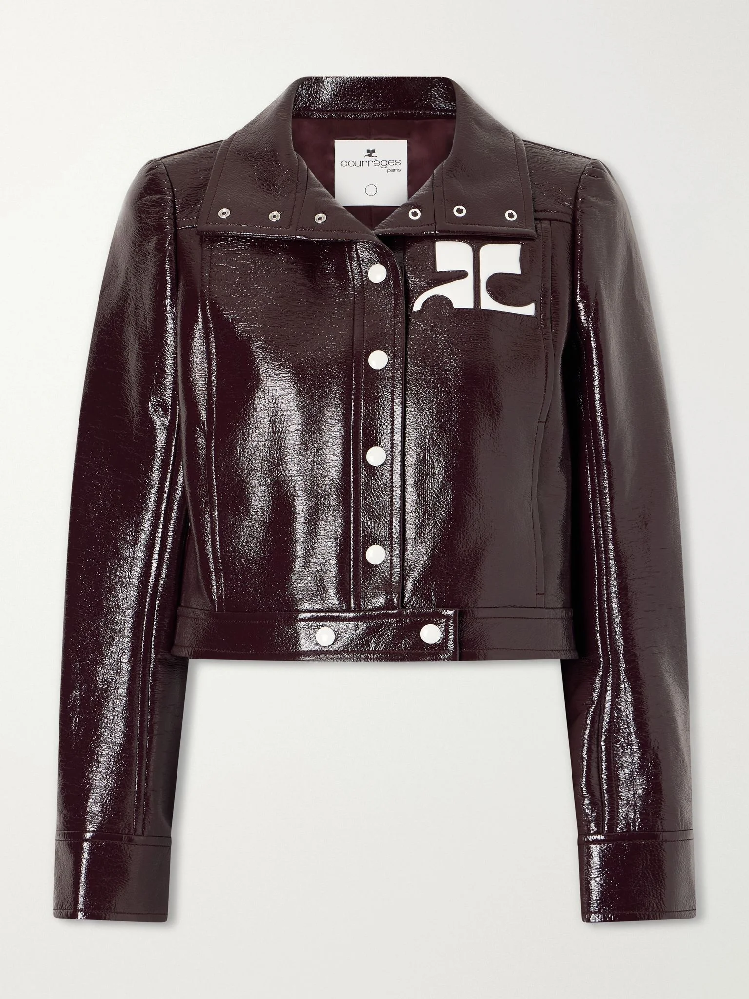 Reedition coated cotton-blend jacket Merlot - 1