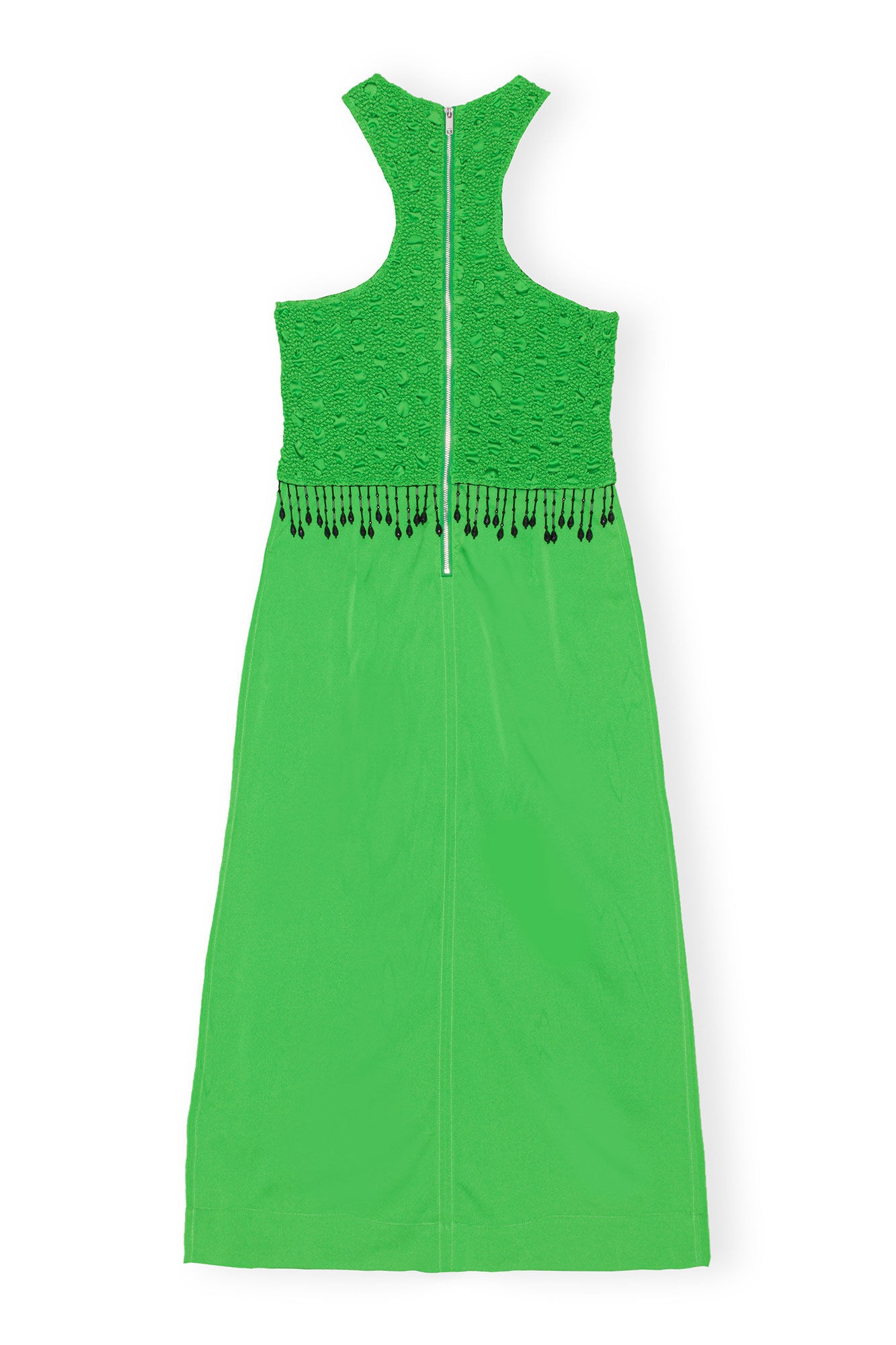 SMOCKED SATIN MAXI DRESS - 2