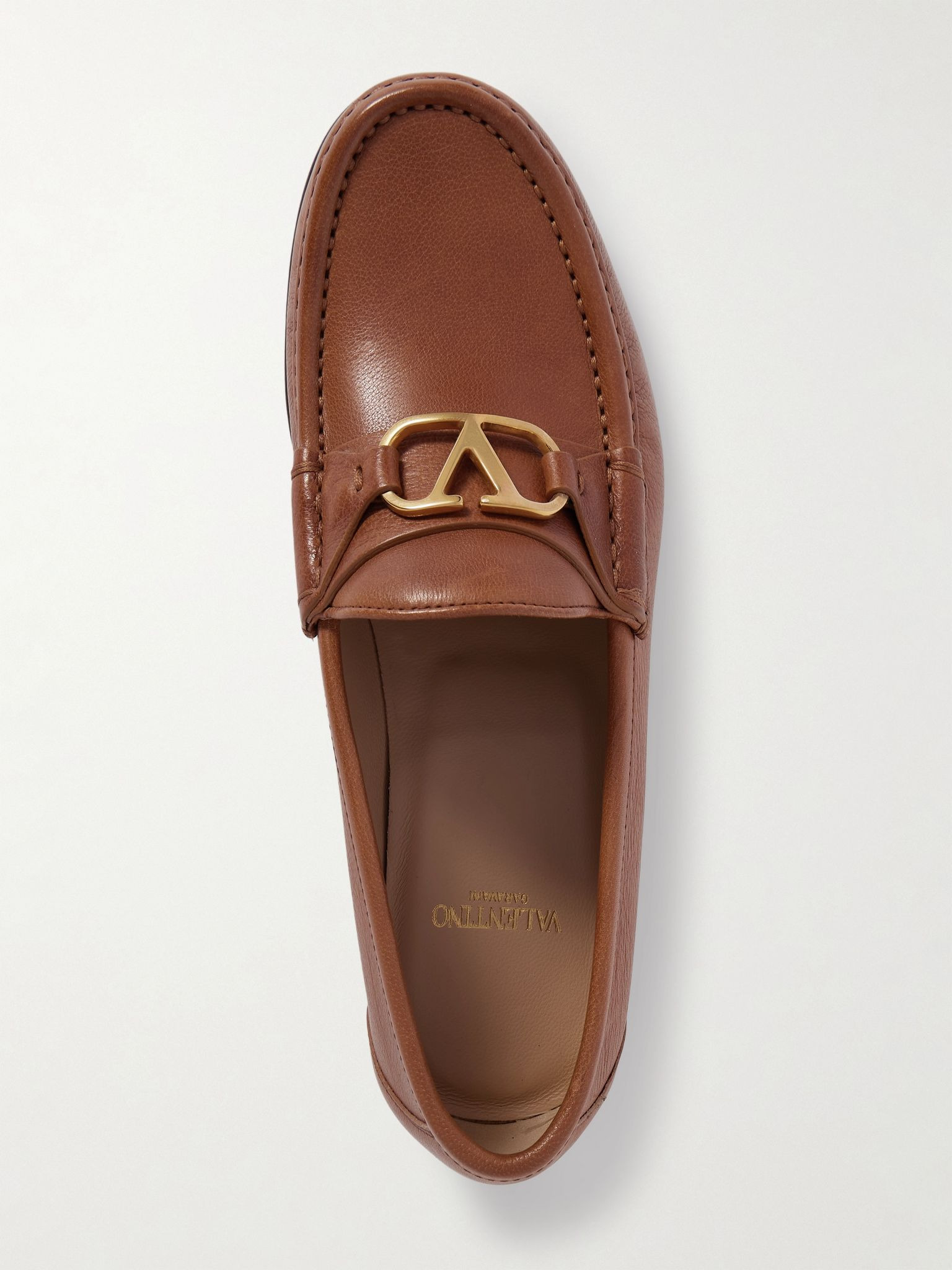 VLogo Signature 20 leather loafers Tan - 5