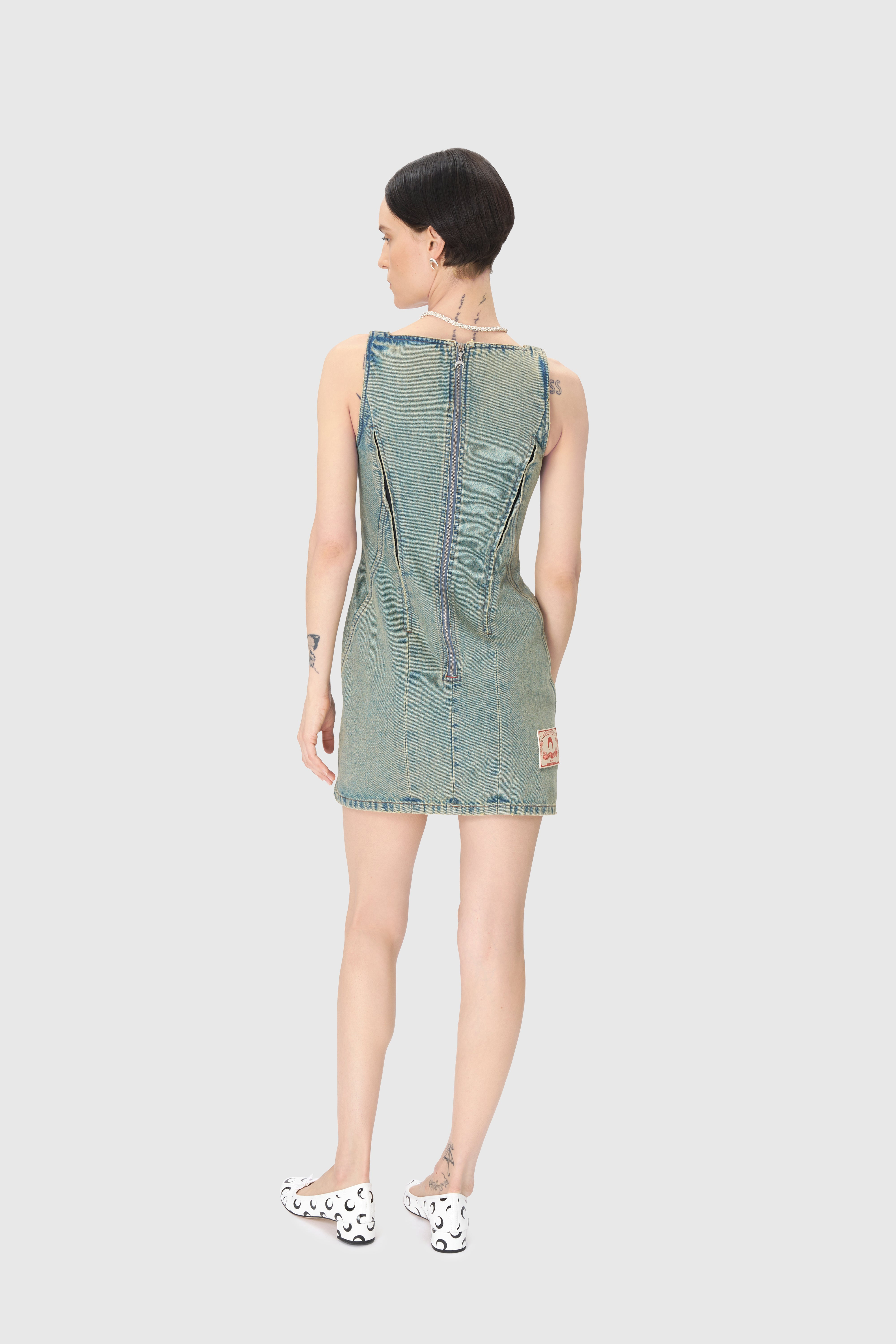 Moon Laser Denim Mini Dress - 4