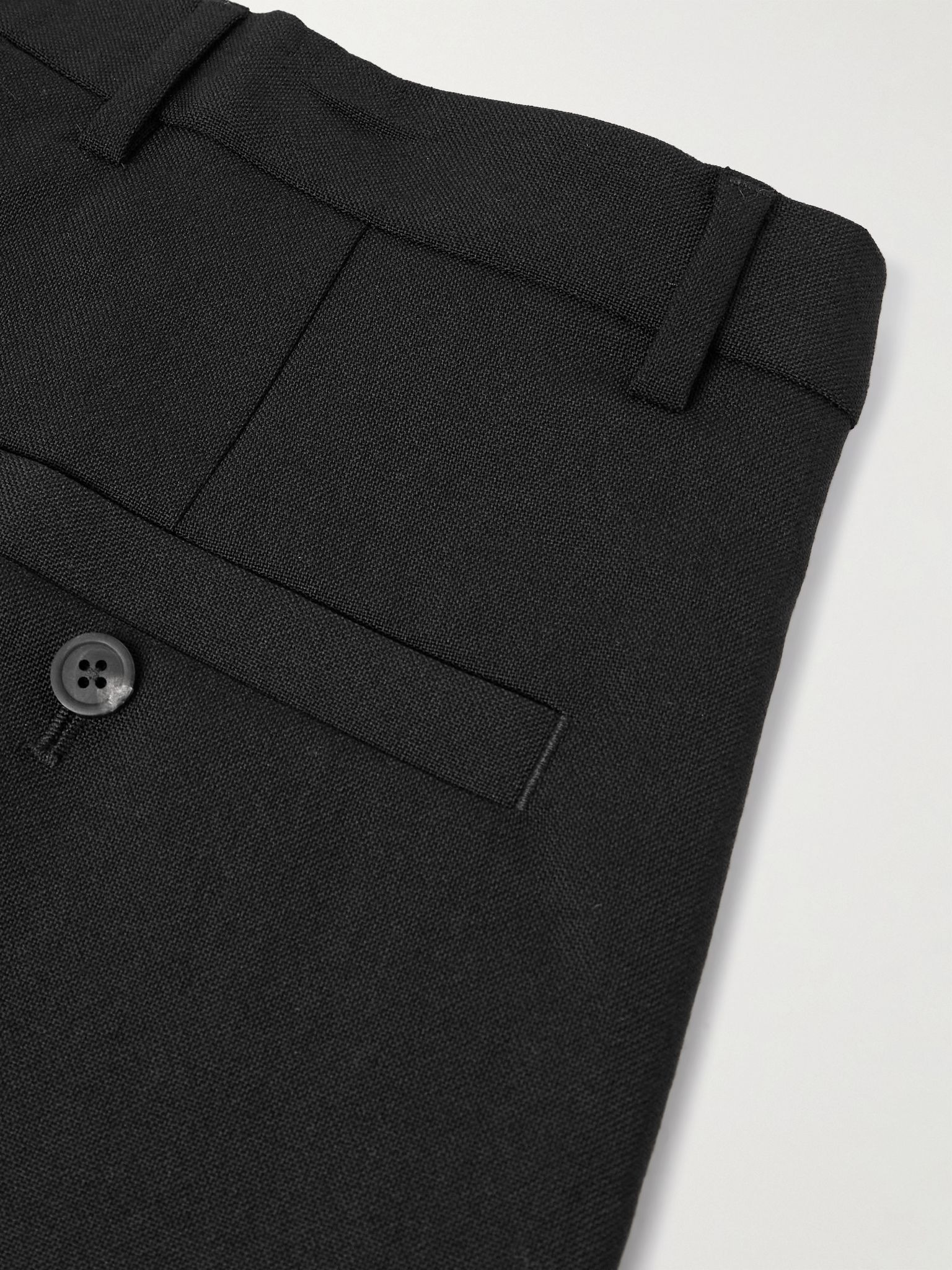 Geth Straight-Leg Grain de Poudre Wool Trousers Black - 5