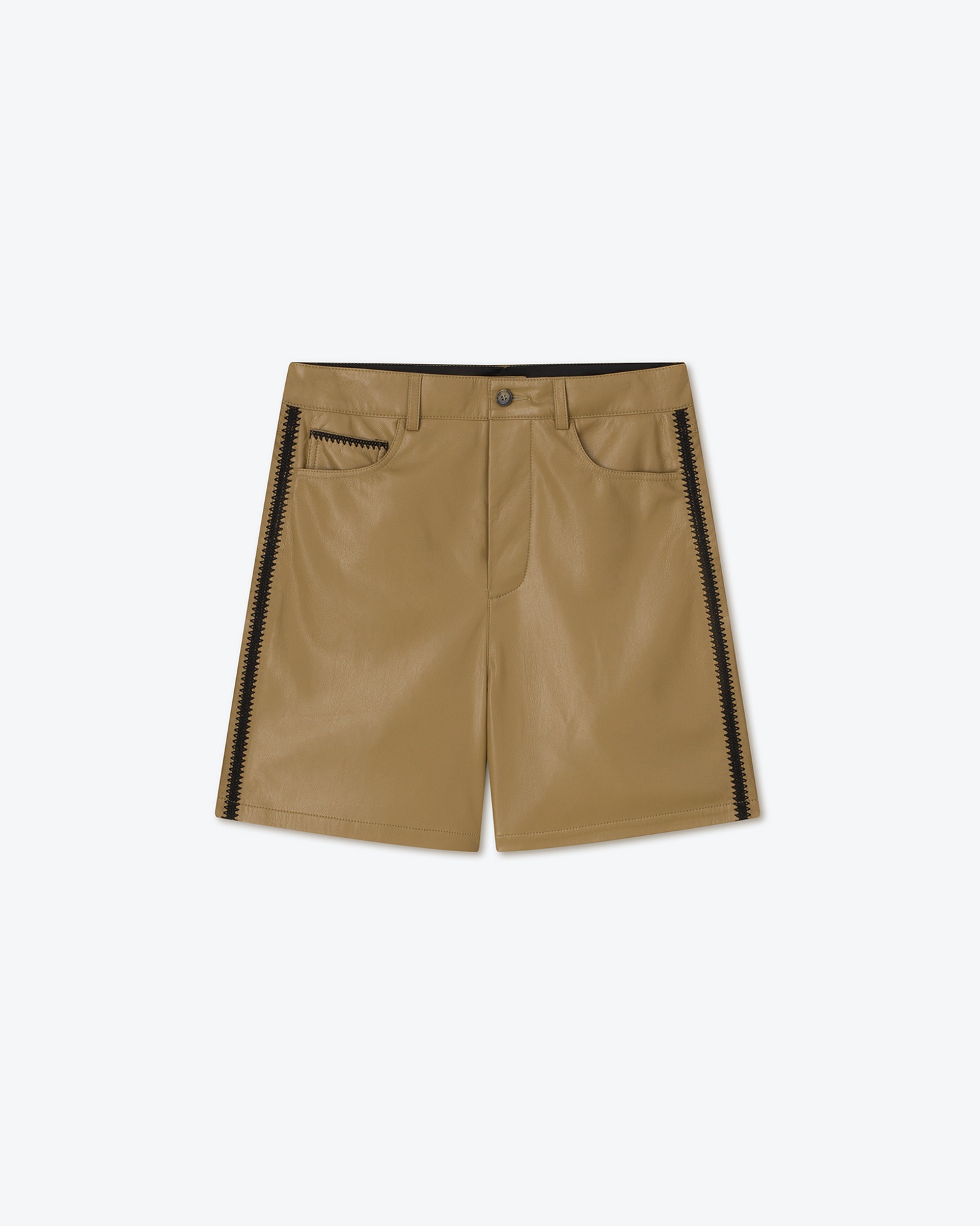 NOVAN - OKOBOR™ alt-leather shorts - Khaki - 1