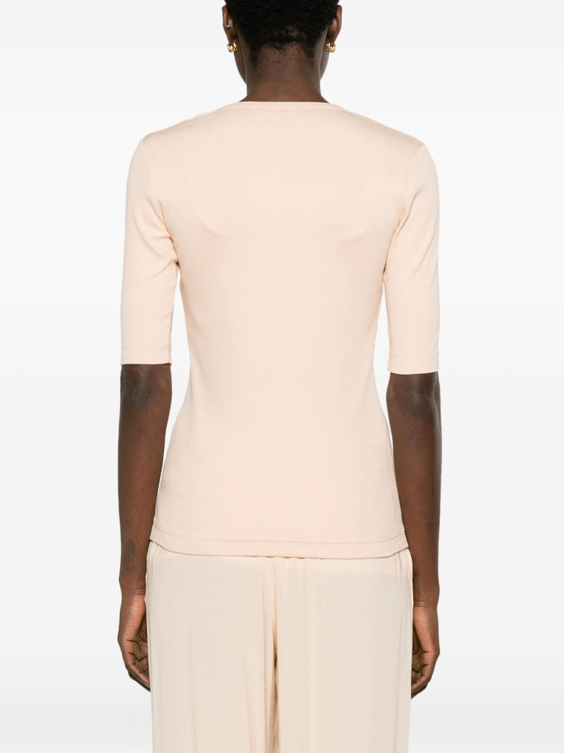 beaded-trim stretch-cotton top 4