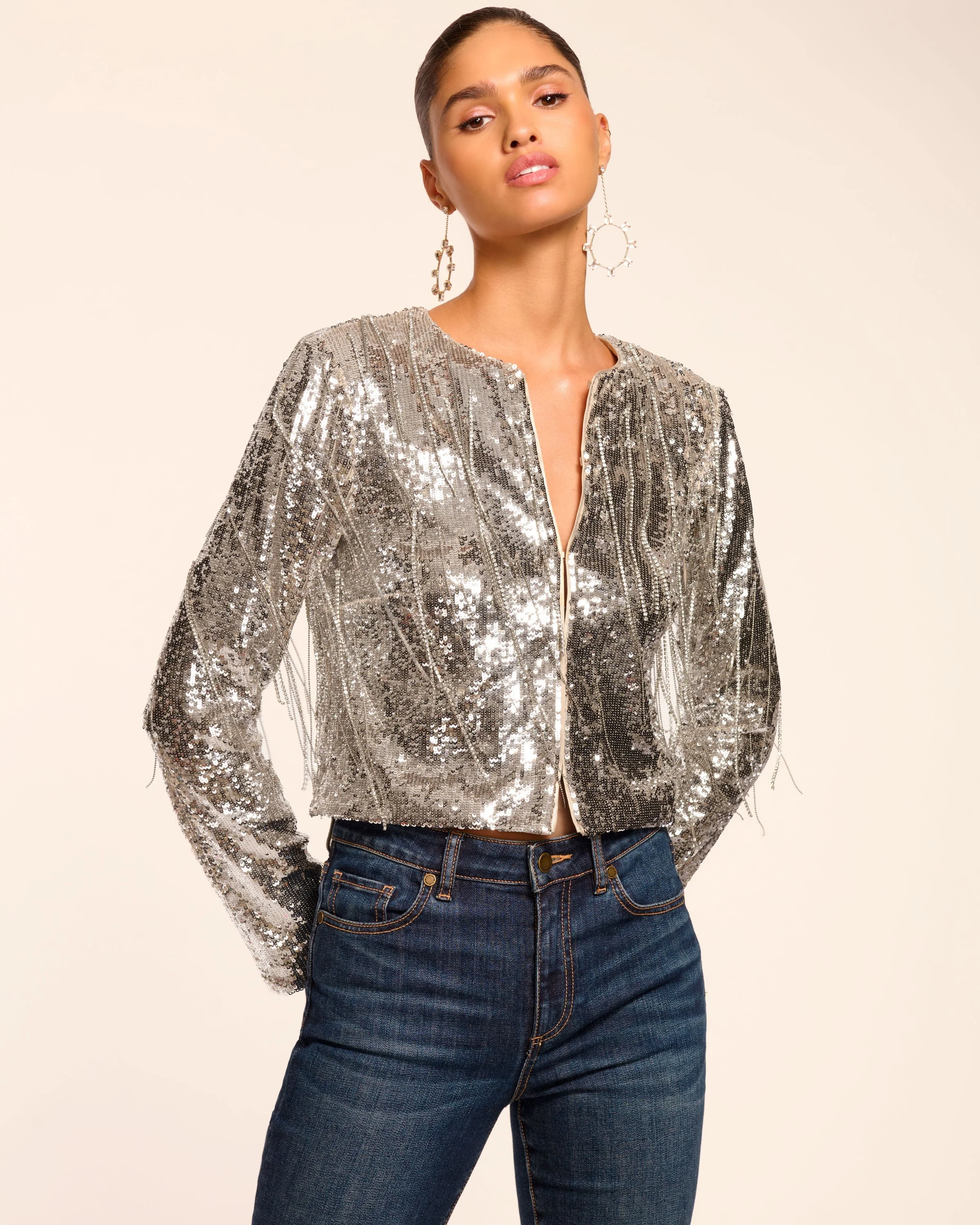 Sapphire Sequin Fringe Jacket - 1