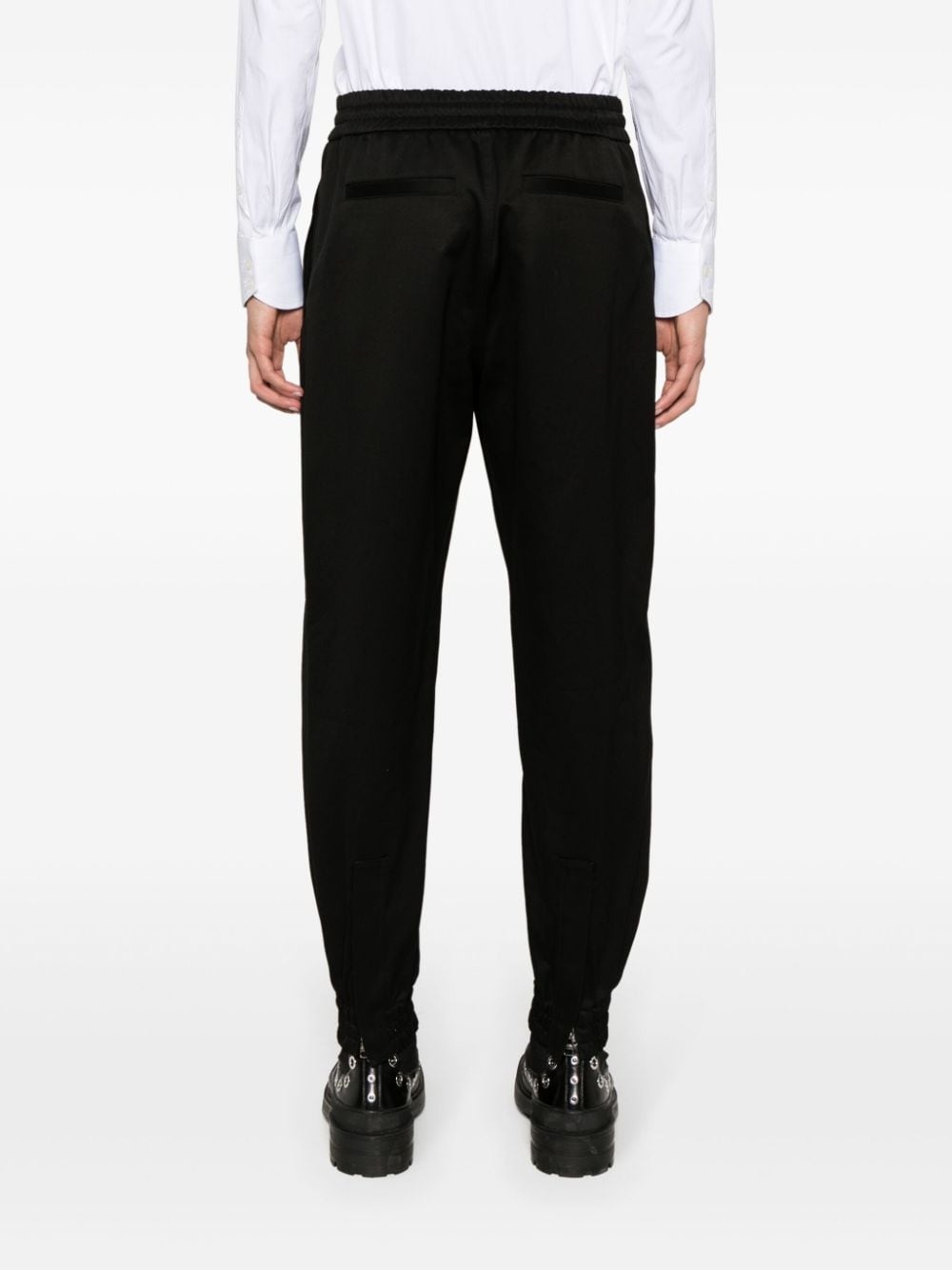 tapered-leg cotton trousers - 4