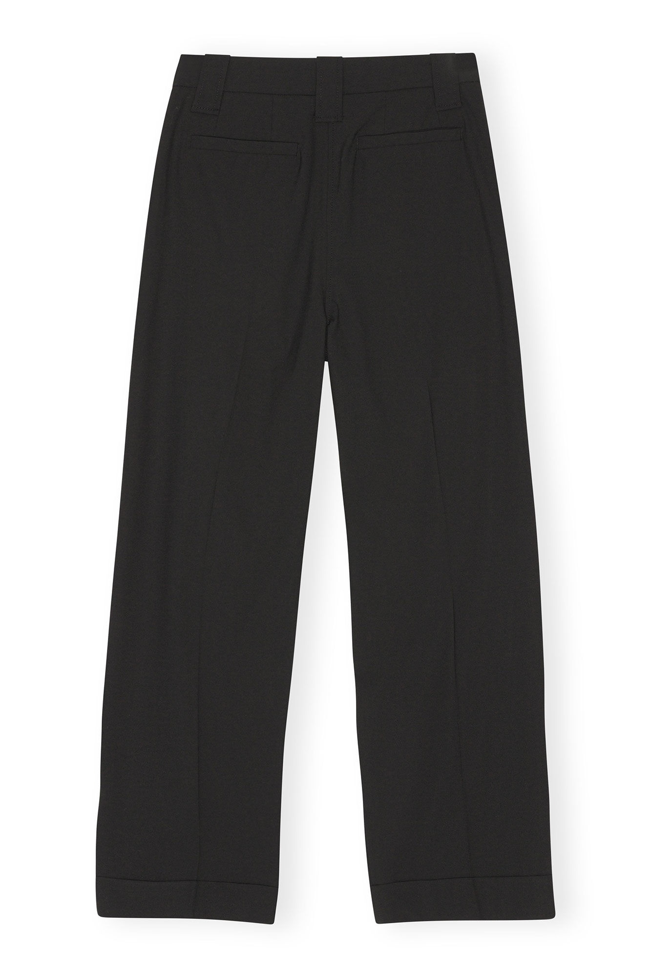 BLACK DRAPEY MELANGE PLEAT PANTS - 2